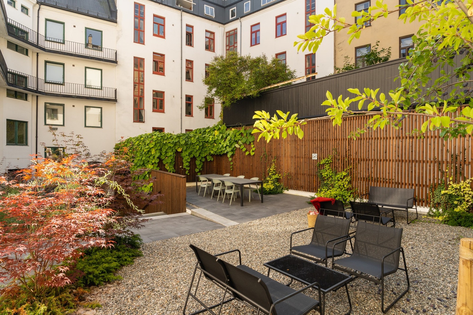 Nyrenovert bakgård: Et perfekt sted for sosiale sammenkomster. Galleribilde