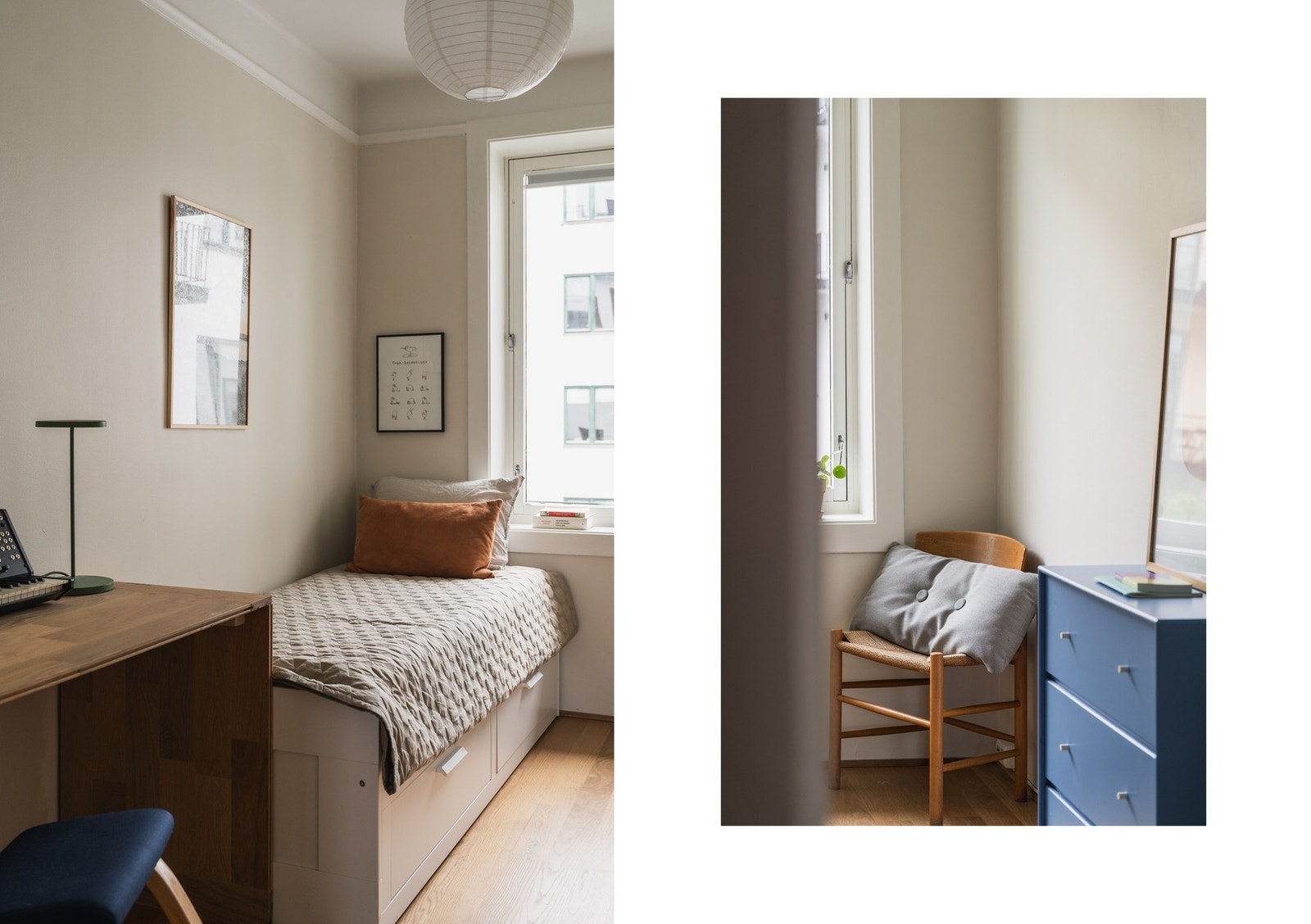Soverom 2 vender ut mot rolig bakgård. Galleribilde