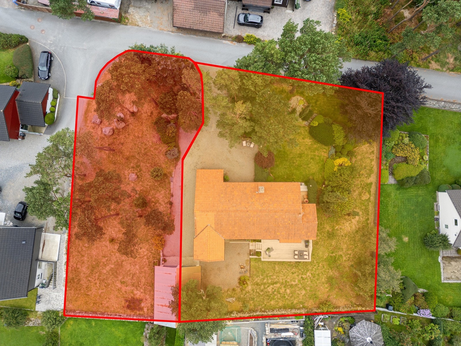 Tomten er tidligere fraskilt. Galleribilde