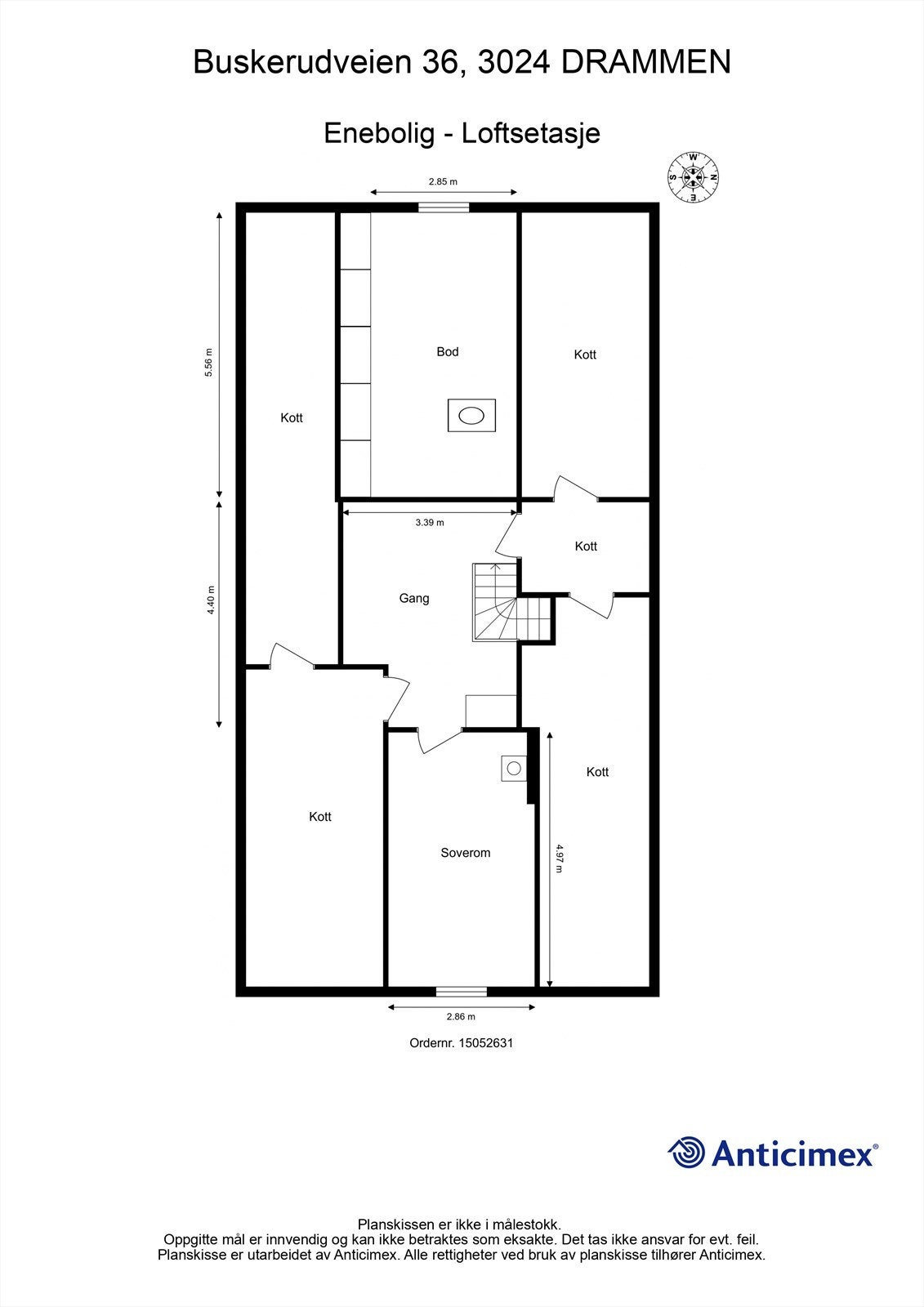 Plantegning loftetasje Galleribilde