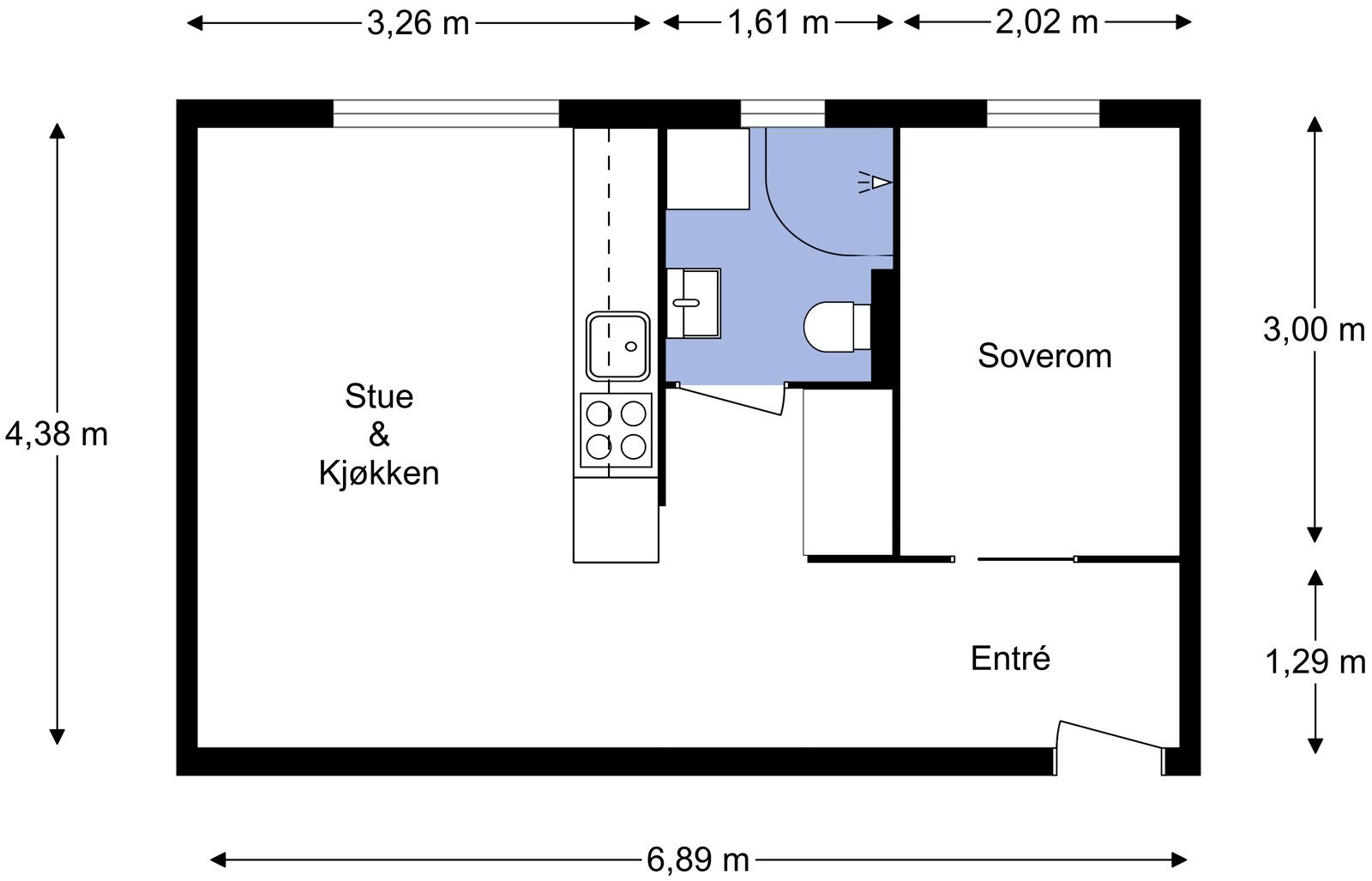 Vi begynner med plantegningen slik at du får god oversikt før du blar videre. Galleribilde