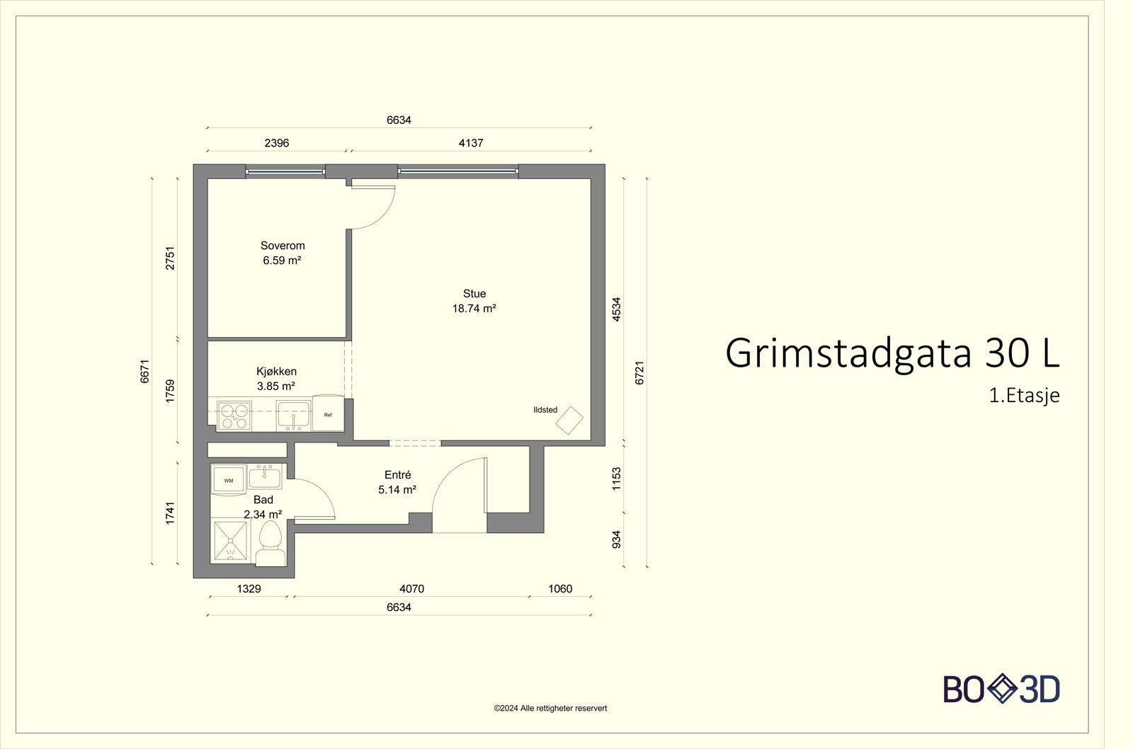 Før vi blar videre ser nærmere på boligens planskisse, slik at du får orientert deg litt. I tillegg til innvendige arealer disponerer leiligheten 3 boder. Galleribilde