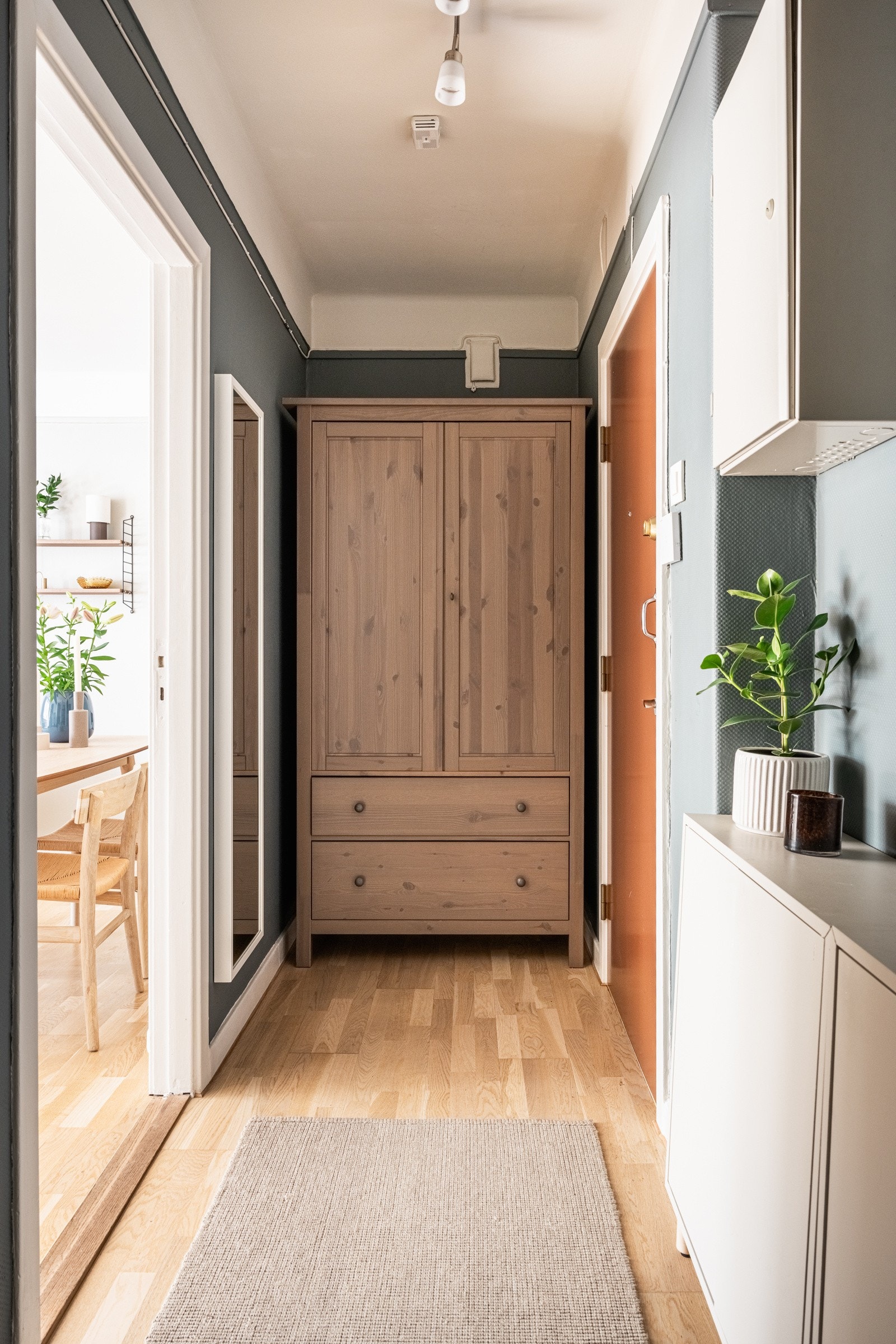 I tillegg er det plass til oppbevaring av klær i garderobeskap. Galleribilde