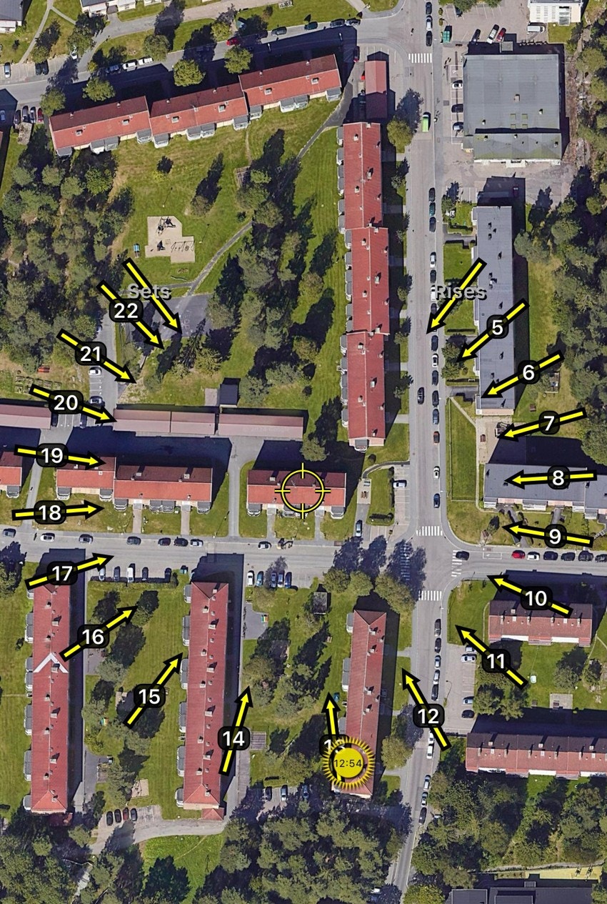 Solkart som viser solgangen i juni/juli Galleribilde