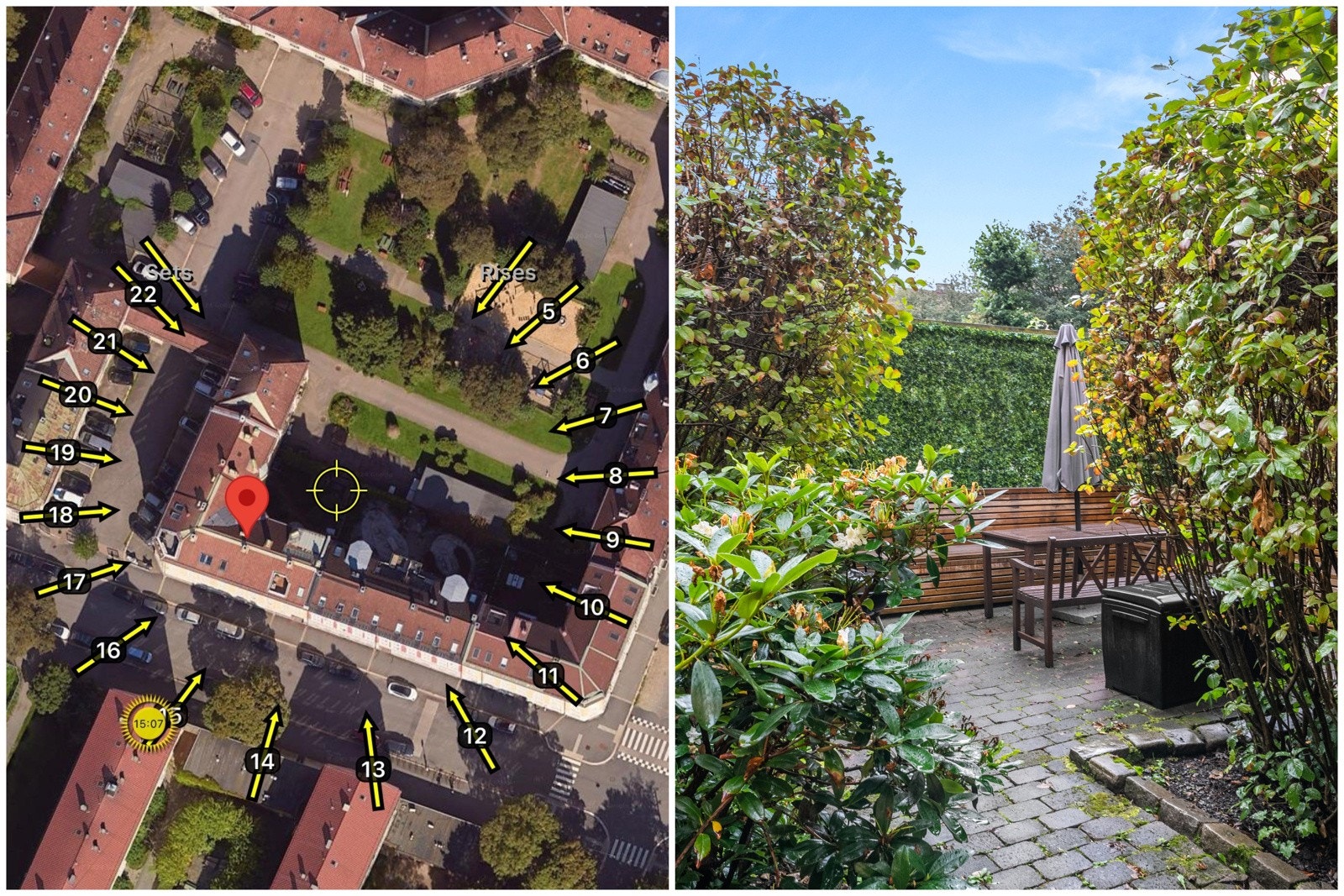 Meget gode solforhold i bakgården. Galleribilde