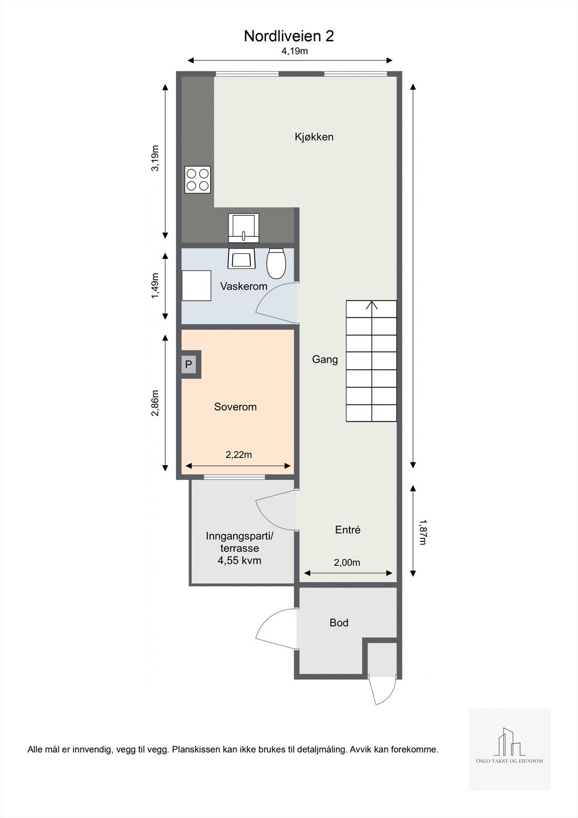 1 etasje - målsatt plantegning Galleribilde