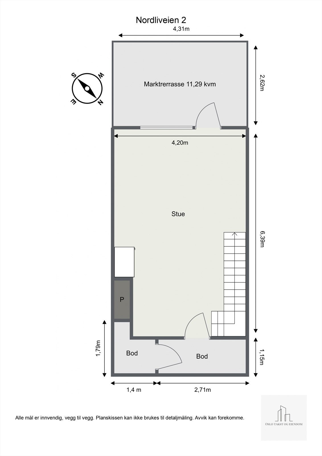 Underetasje - målsatt plantegning Galleribilde