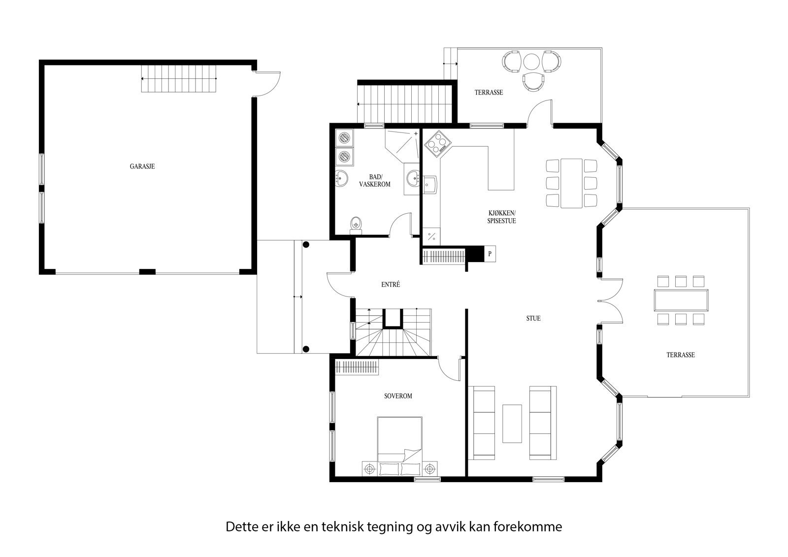 Planløsning for hovedetasjen Galleribilde