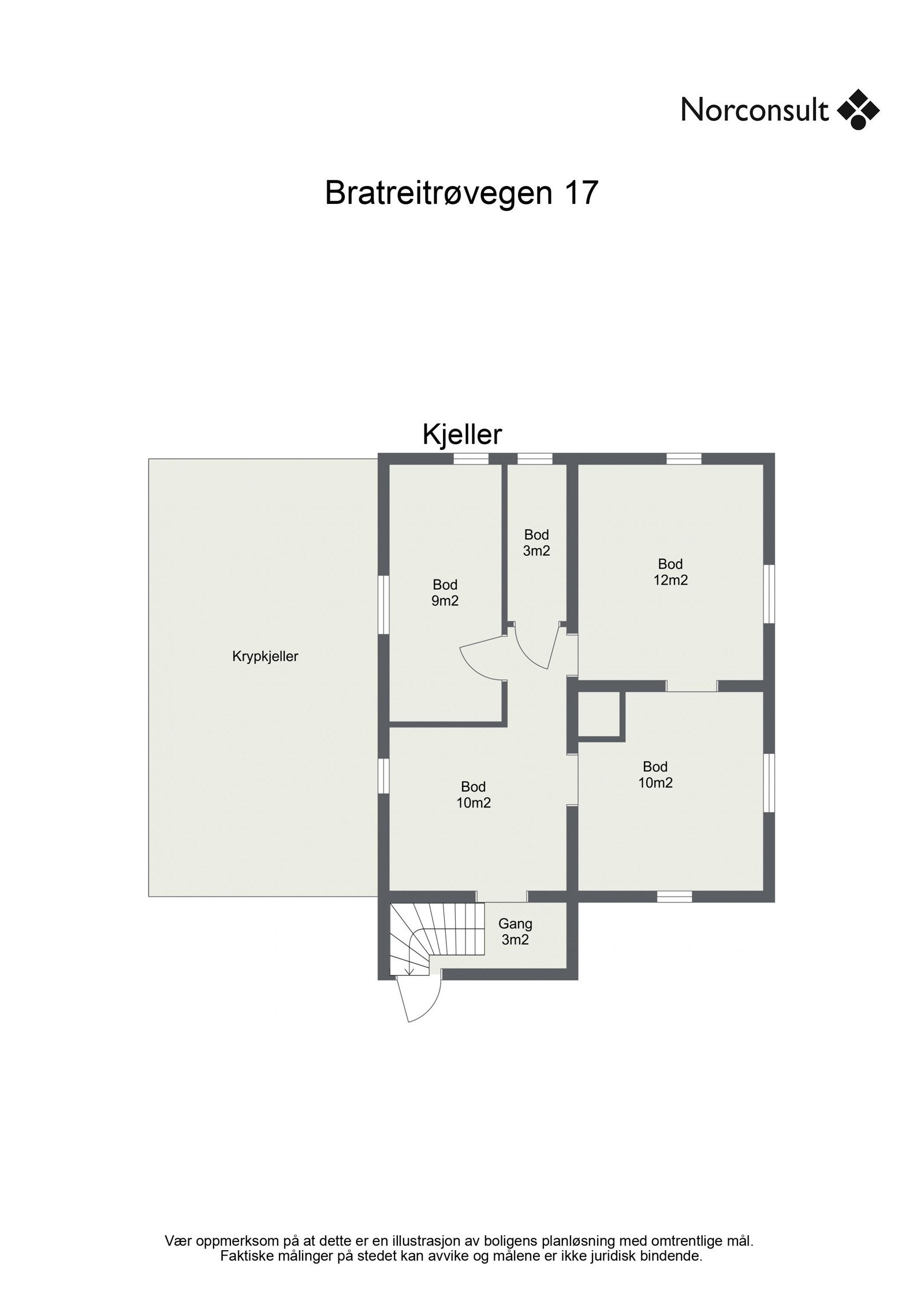 Planskisse kjeller Galleribilde