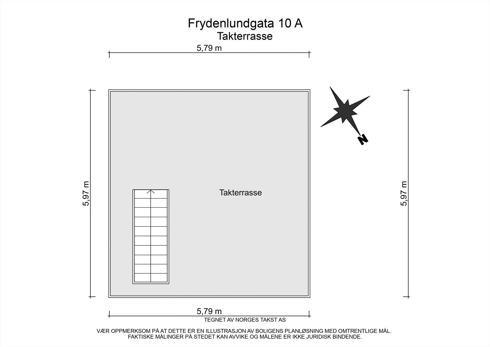 Vi starter med plantegningen for takterrassen. Galleribilde