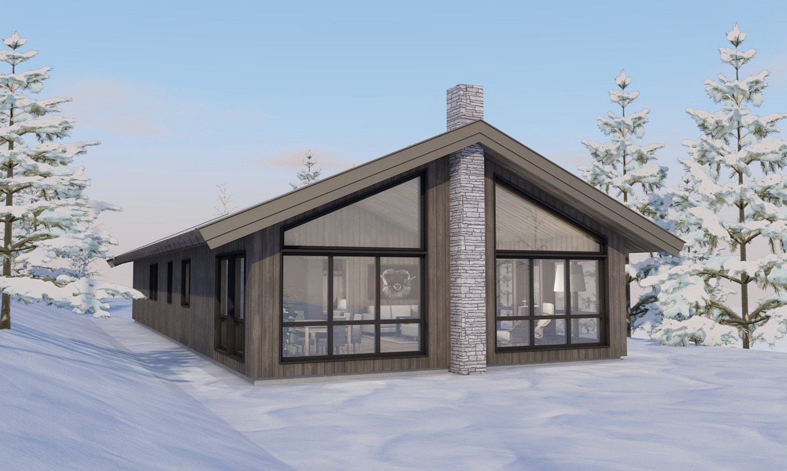 Hyttene får god plass til hele familien, med 4 soverom og 2 bad Galleribilde