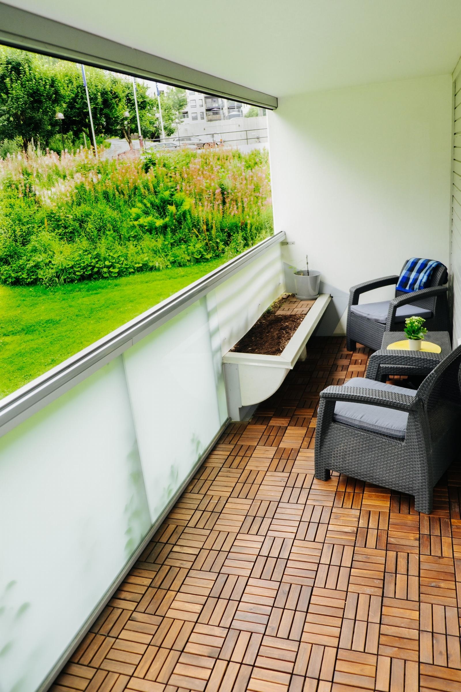 Innglasset balkong på ca. 9 m² Galleribilde