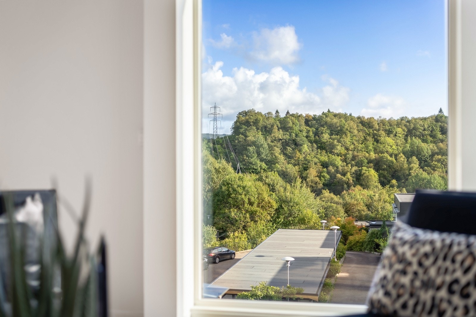 Fin utsikt over nærområdet. Flotte turmuligheter i skogen nedenfor. Galleribilde