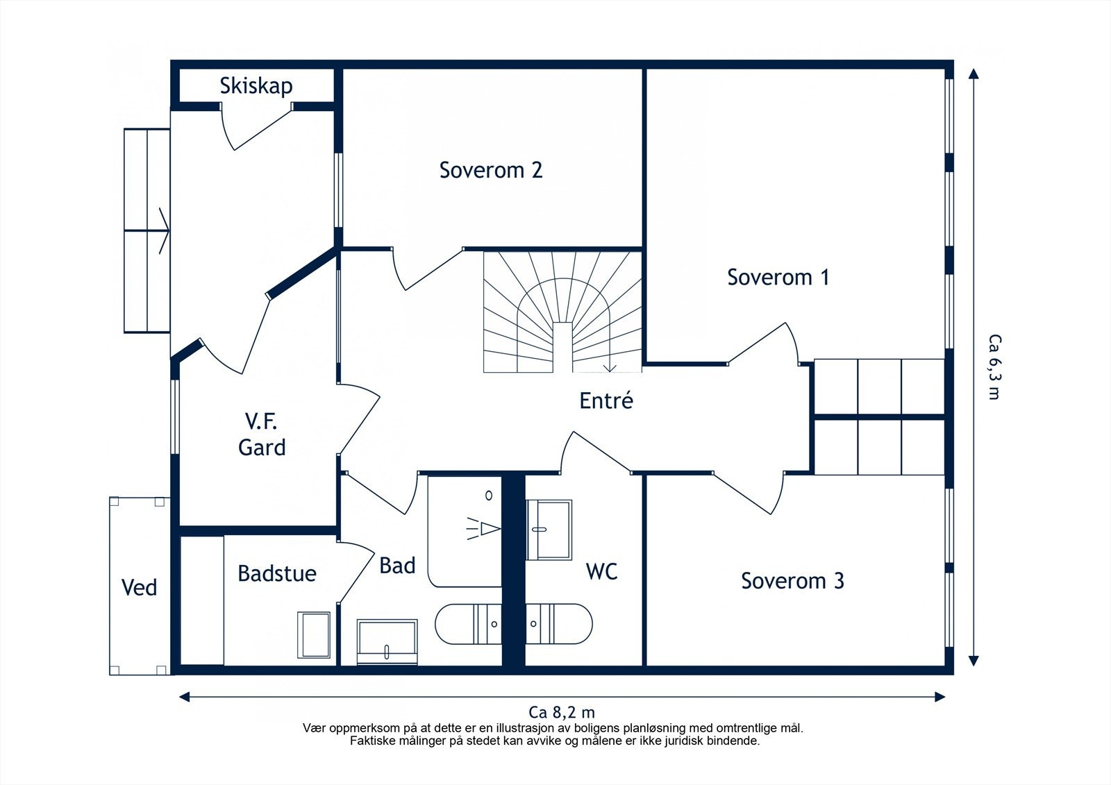Plantegning 1.etg Galleribilde