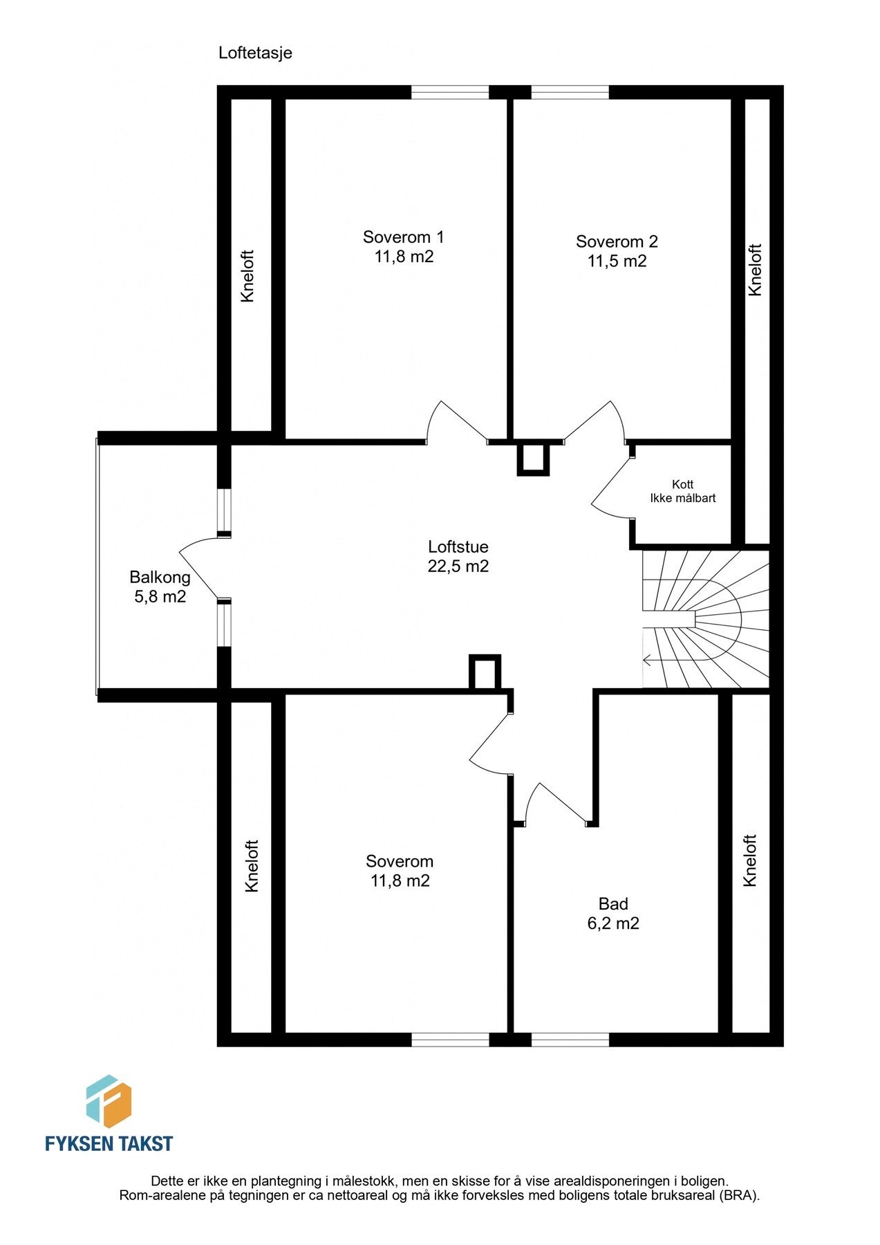 Planskisse - Loftsetasje. Galleribilde