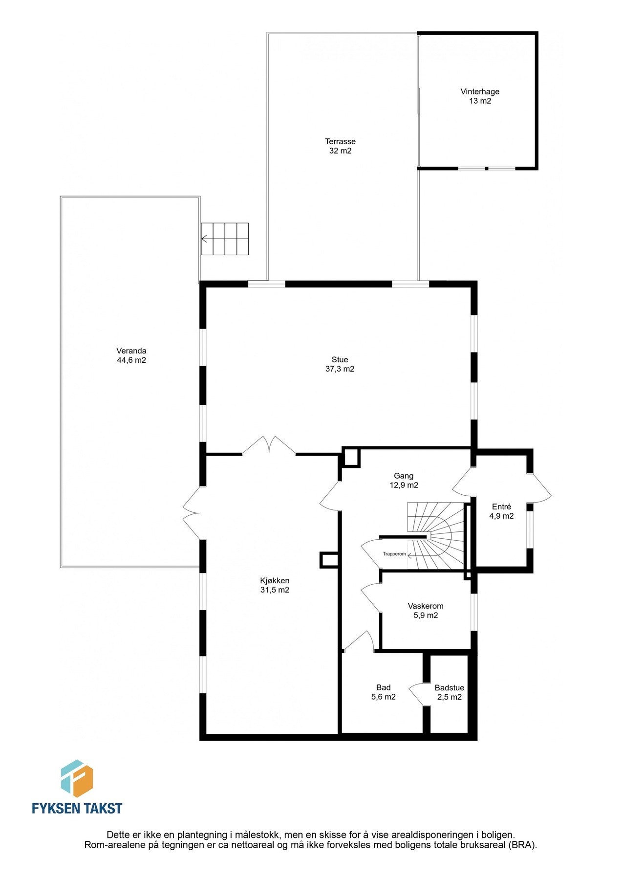 Planskisse - Hovedetasje. Galleribilde