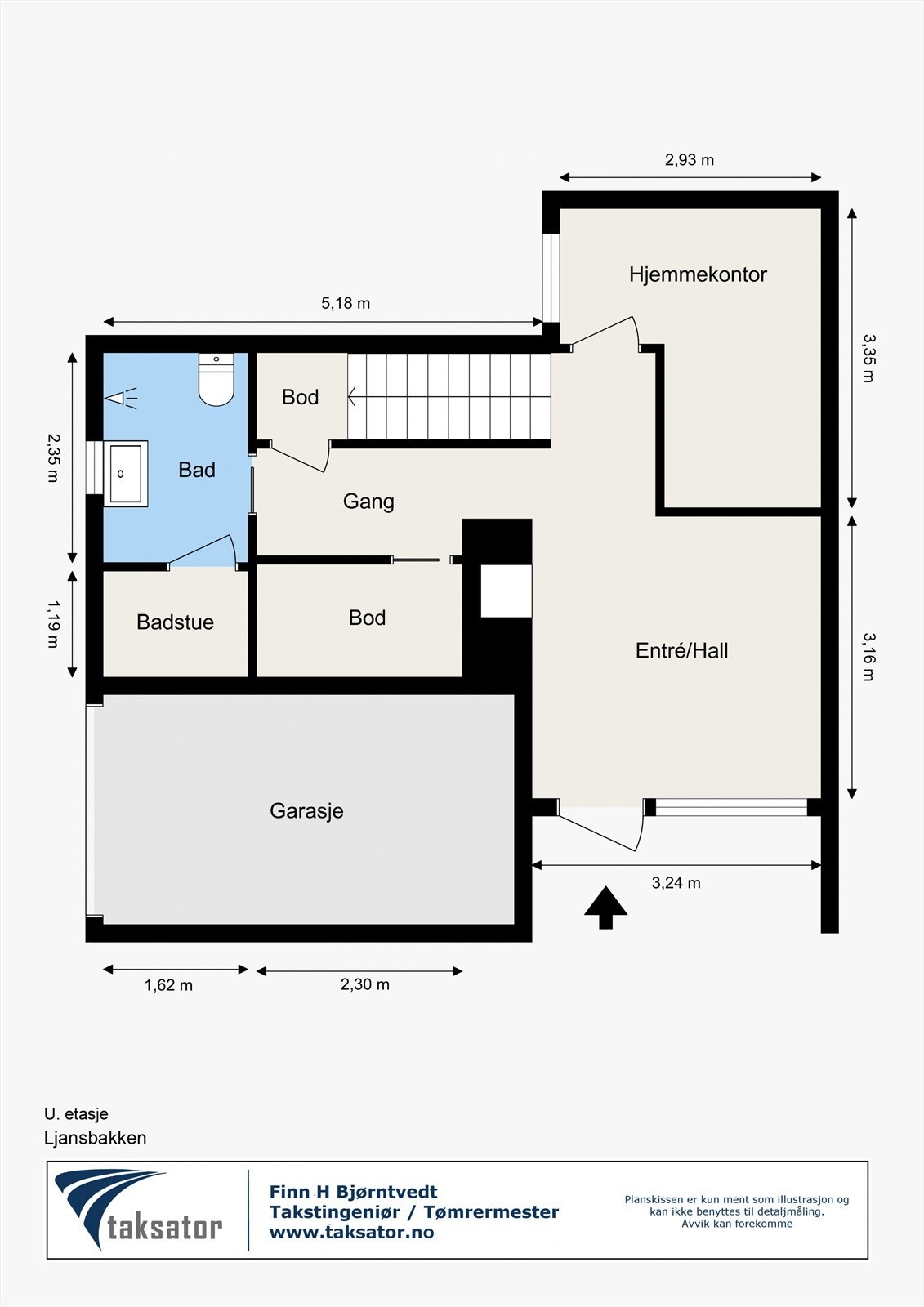 Plantegning u. etasje. Galleribilde