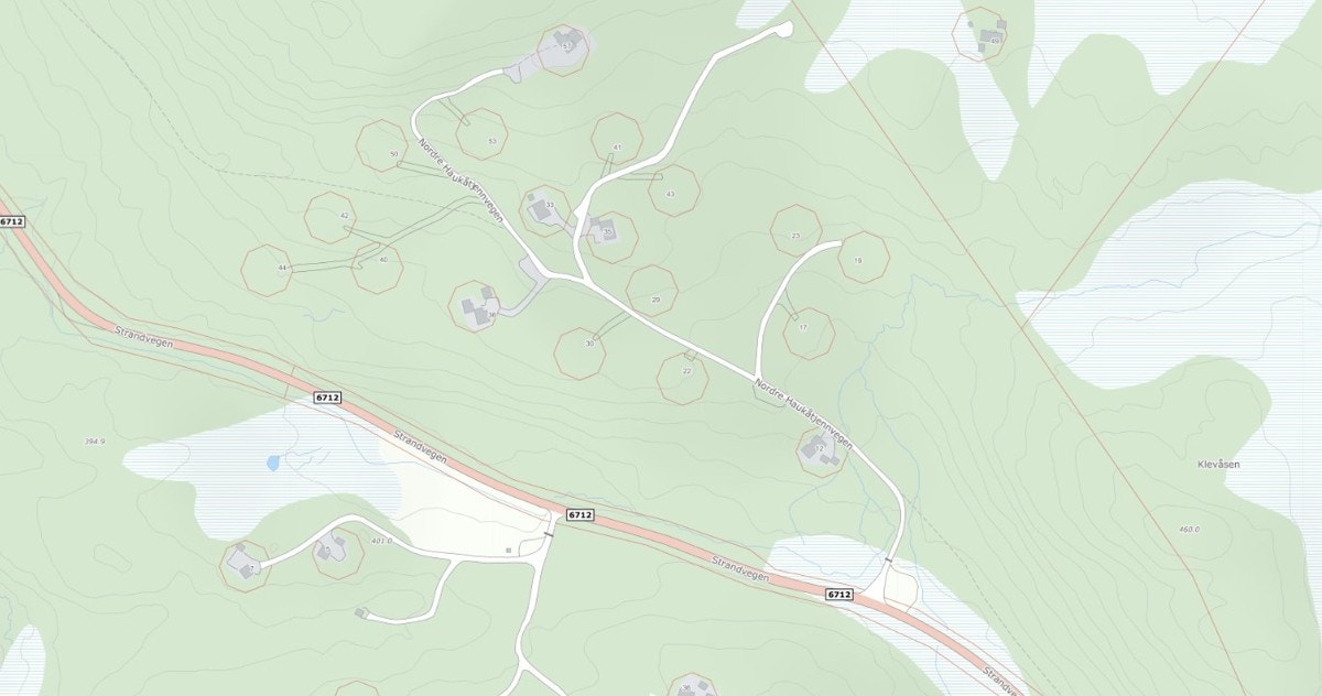 Kart over hyttefeltet Galleribilde