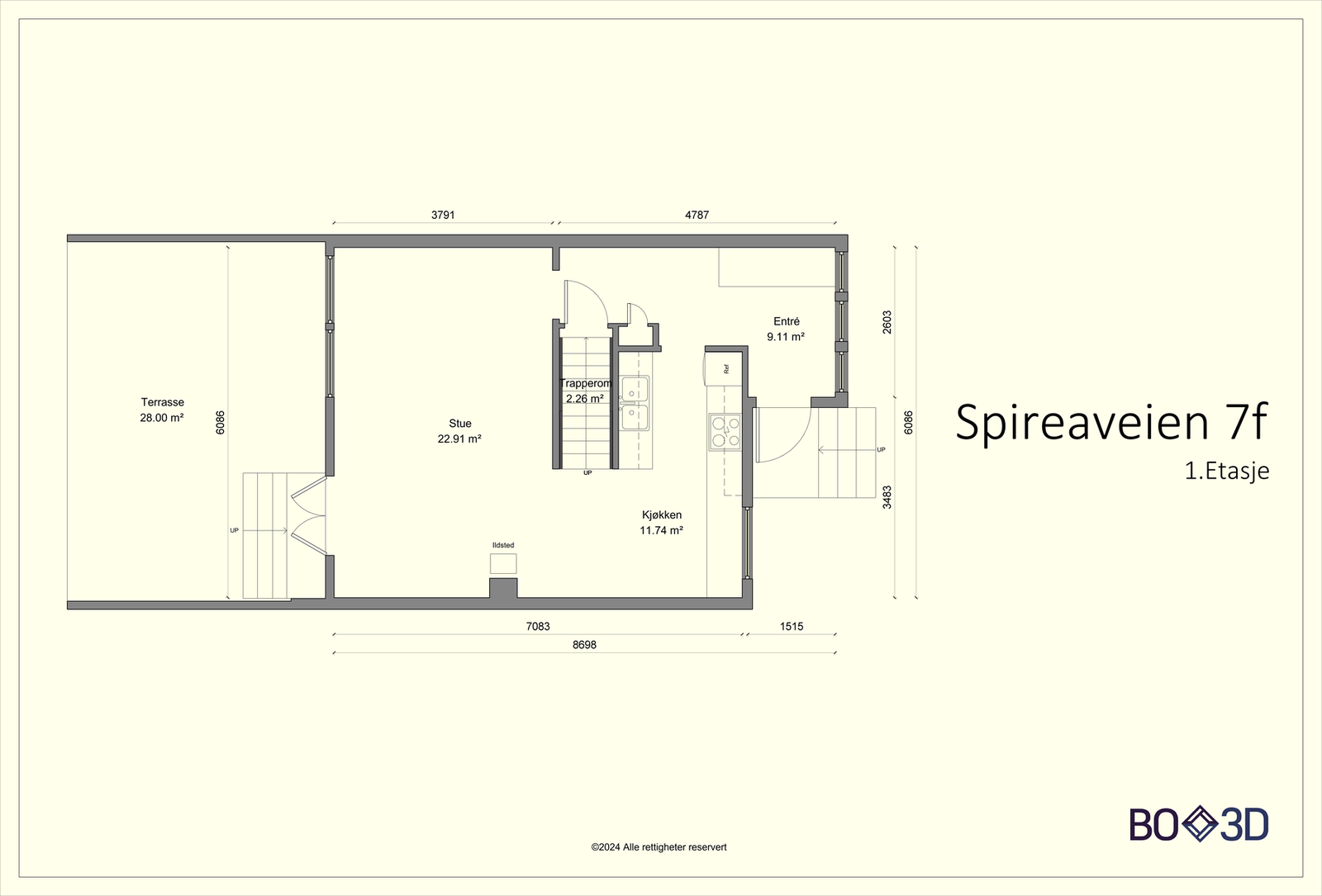 Plantegning, 1.etasje. Galleribilde