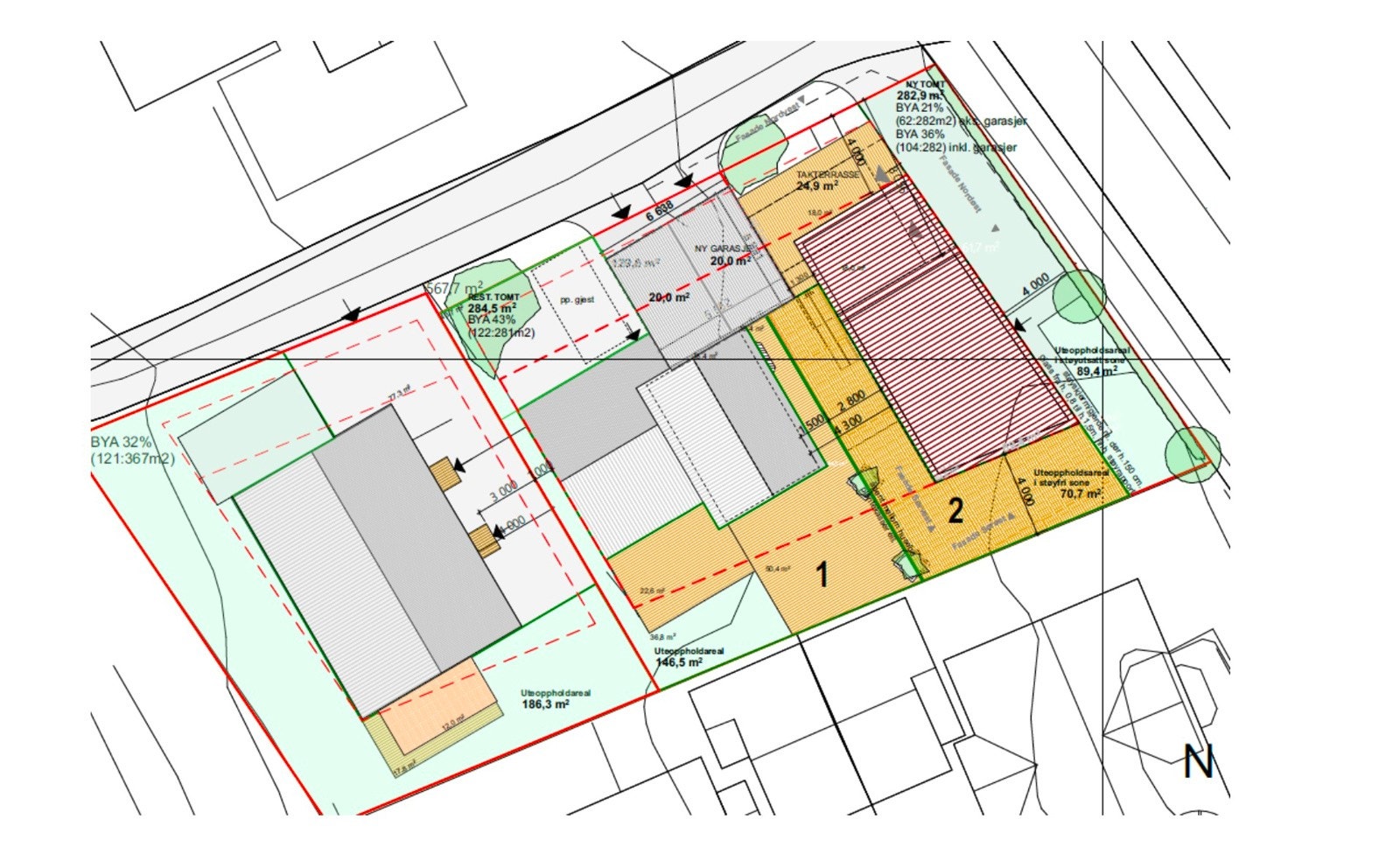 Situasjonskart - Søbstadvegen A og C/D. Galleribilde