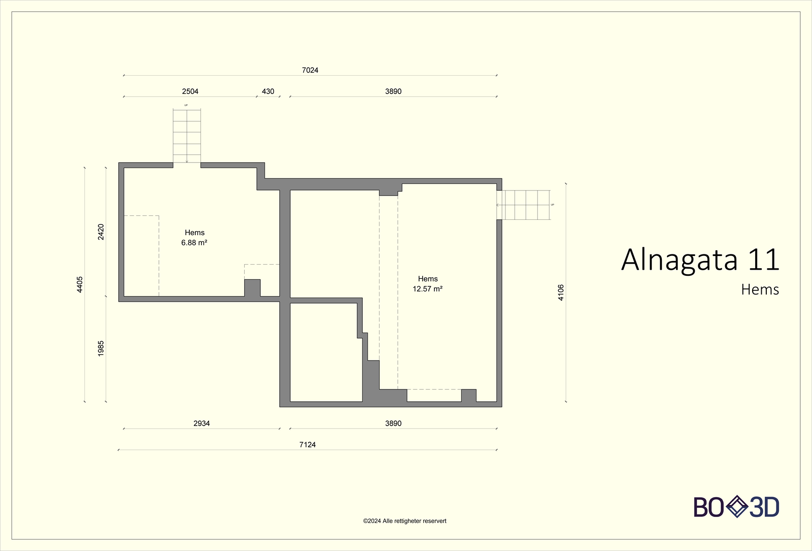 Plantegning over hemsene. Galleribilde