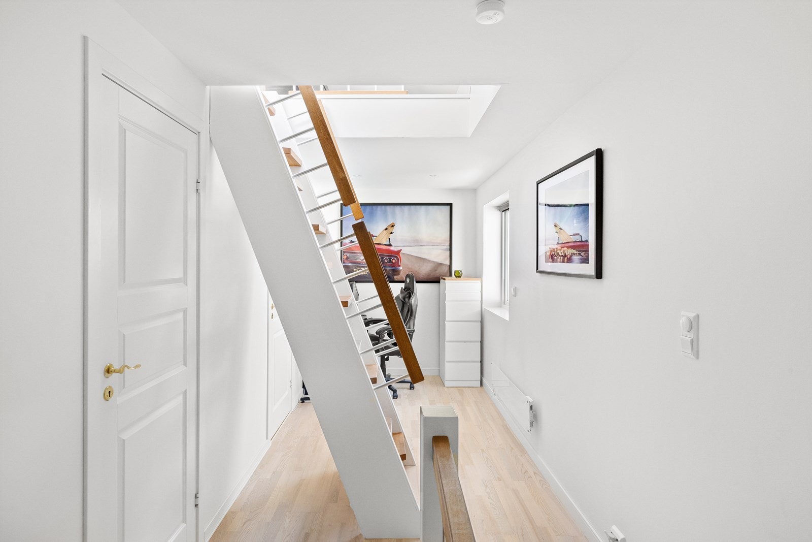 Trapp opp til loft. Loft er ikke definert på de godkjente byggetegningene. Galleribilde