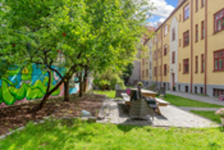 Borettslaget har fine utearealer. Galleribilde