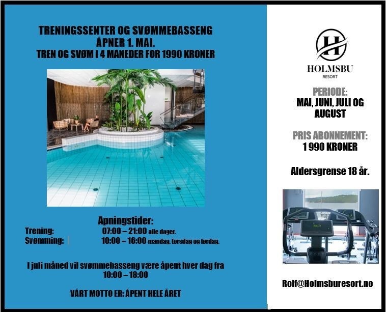 Det skjer mye nytt i Holmsbu Resort (3 min kjøring) med restaurant - nytt av året er at de åpner opp for trening og svømming for de i "nabolaget" Galleribilde