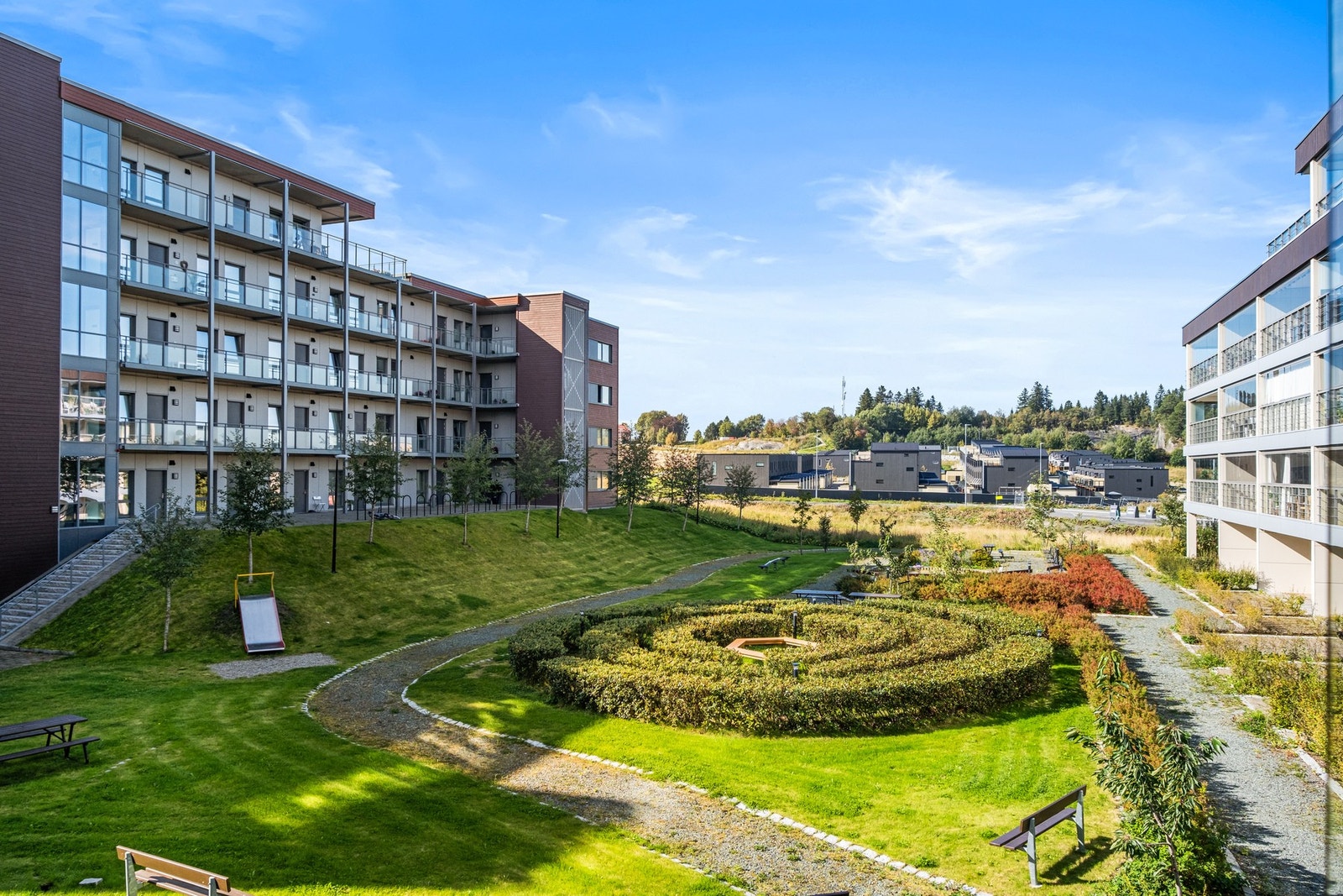 Pen utsikt mot fellesarealet Galleribilde