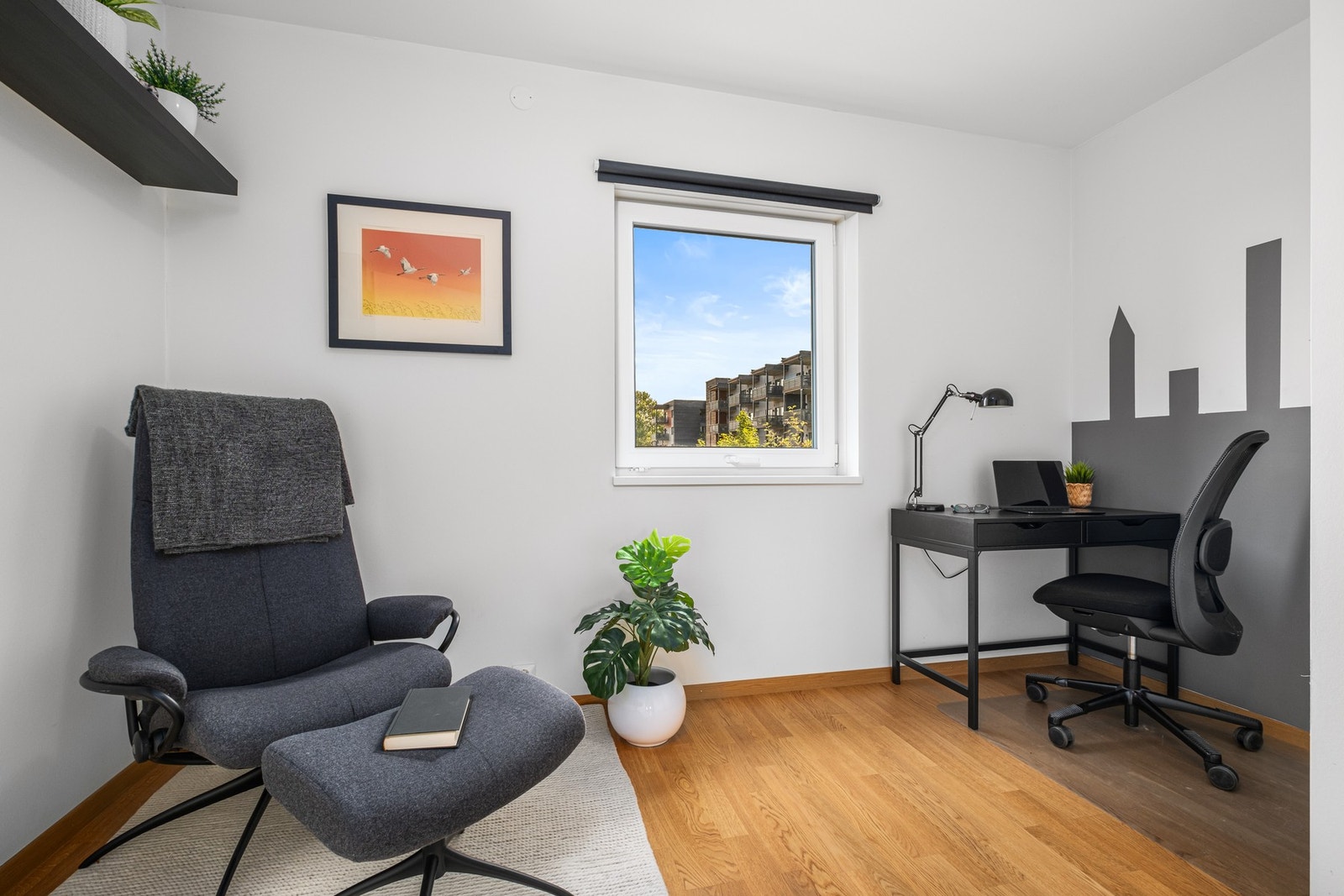 Det minste soverommet er i dag brukt som kontor Galleribilde