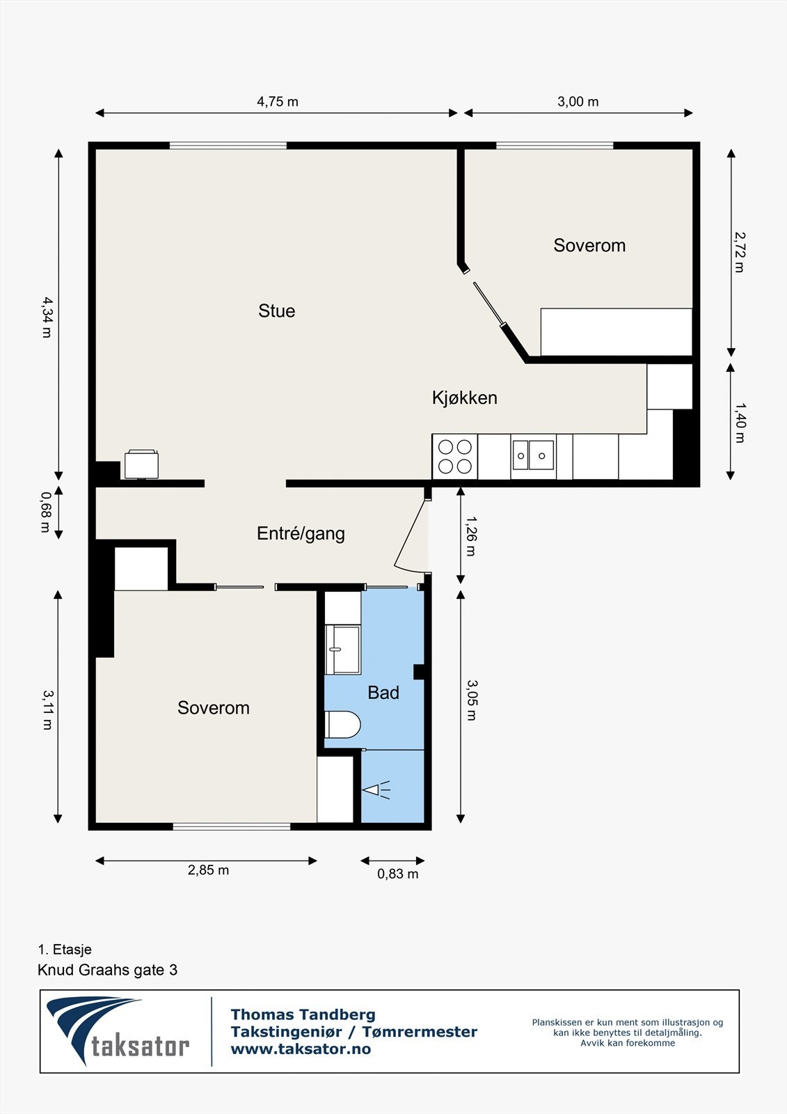 Gjennomgående og romslig planløsning. Galleribilde