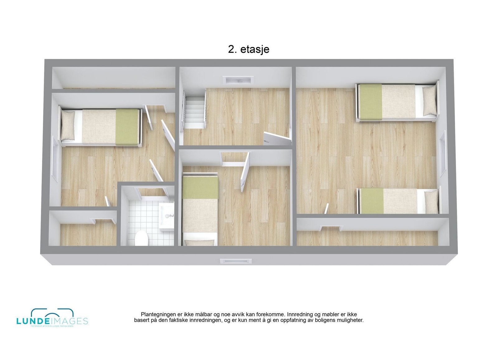 Plantegning 2. etasje 3D - ikke målbar Galleribilde