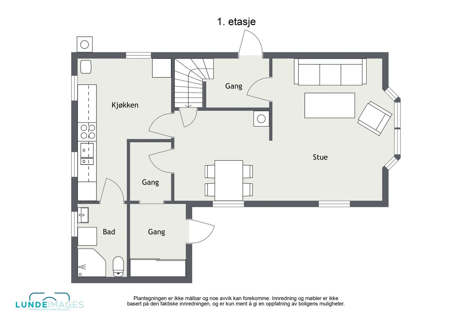 Plantegning 1. etasje - ikke målbar Galleribilde