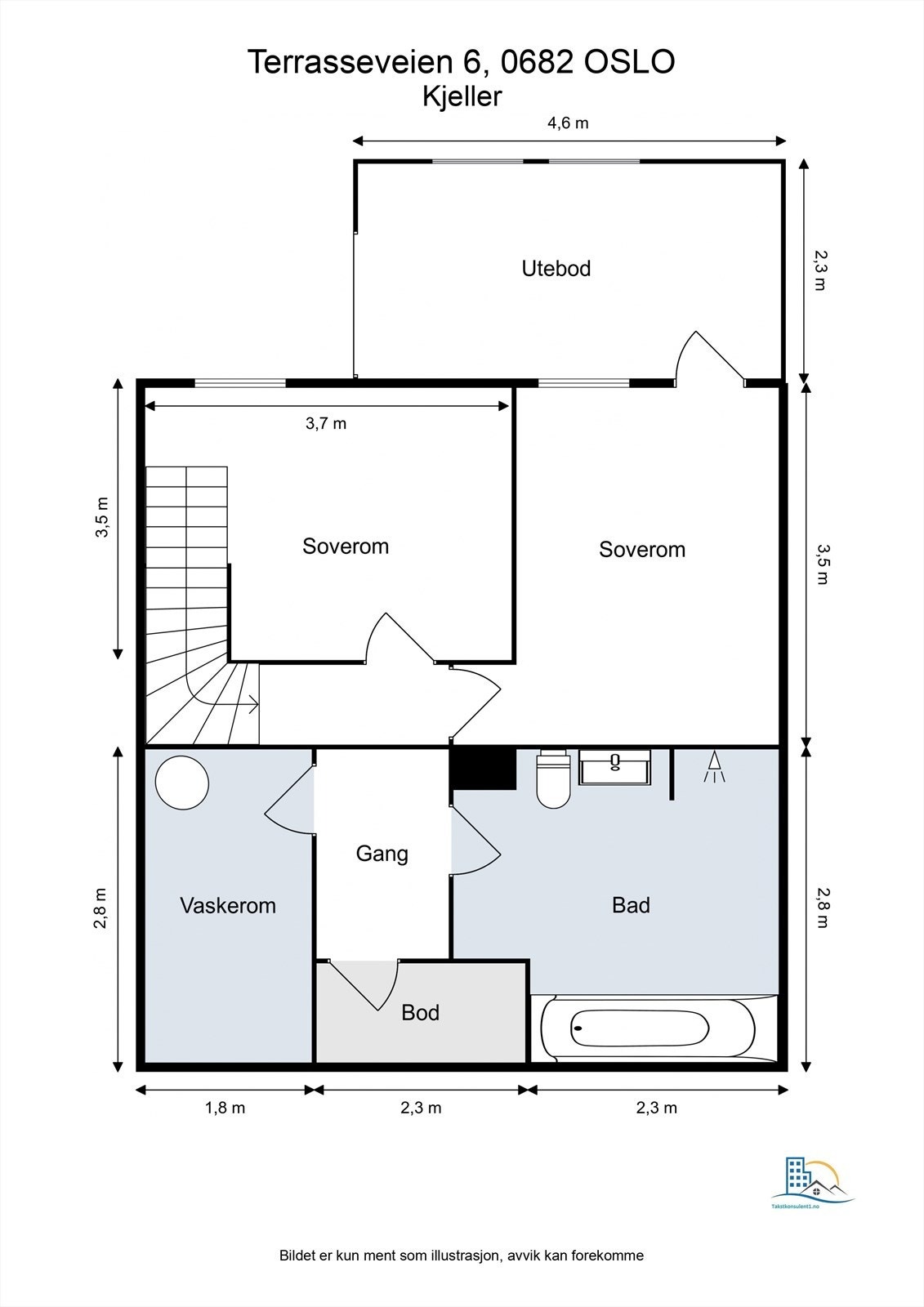 Plantegningen for kjelleren viser dagens bruk av boligen. Soverommene er ikke godkjent. Les salgsoppgaven for mer informasjon. Galleribilde