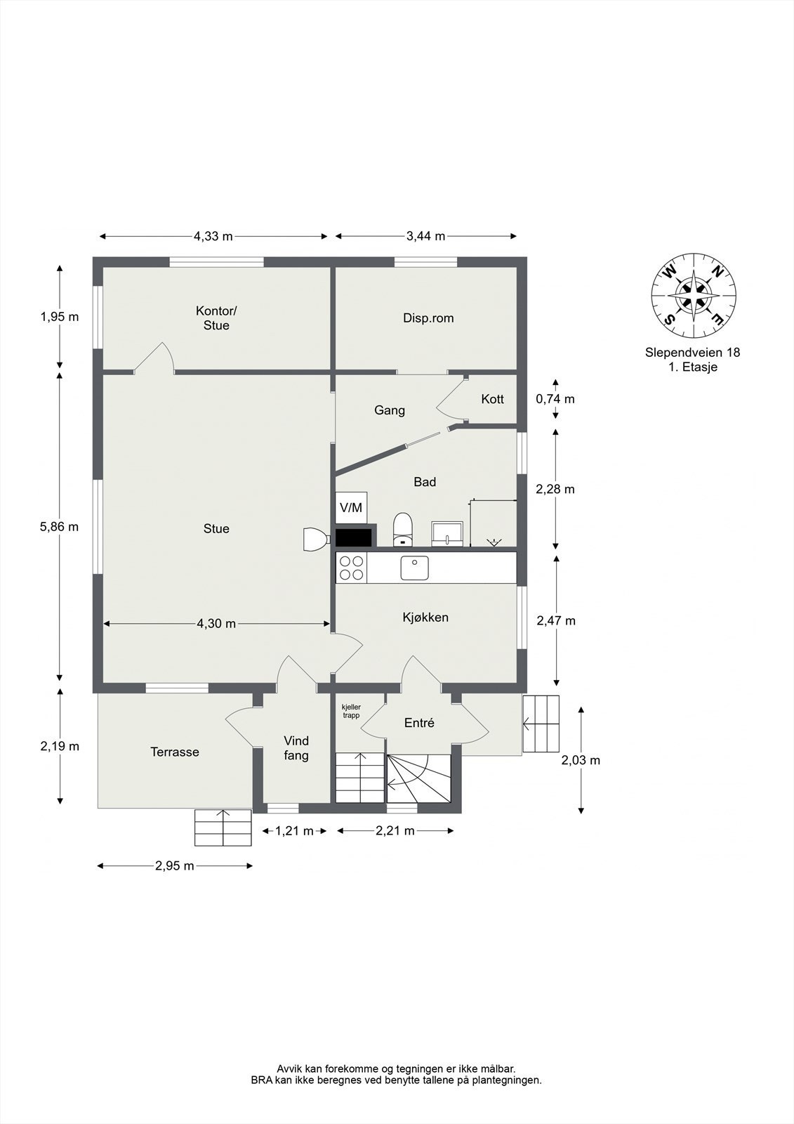 Plantegning 1. etasje Galleribilde