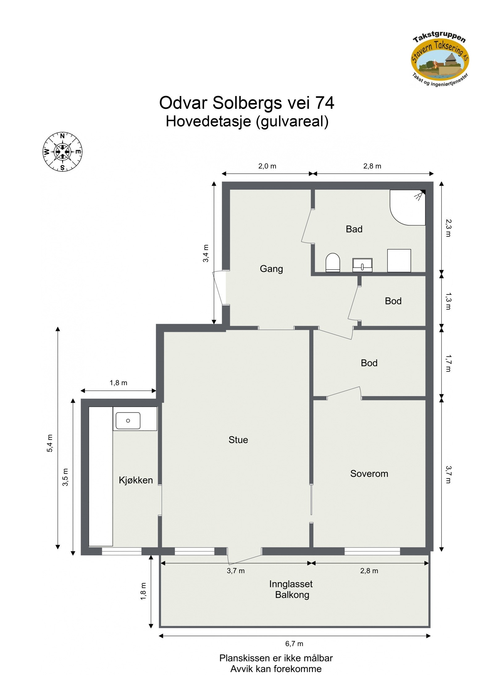Dette er en romslig 2-roms leilighet på 61 kvm (BRA-i) med et stort potensial! Galleribilde
