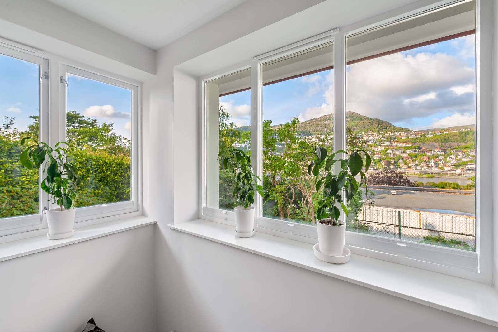 Flott hjørnevindu som gir mye lysinnslipp Galleribilde