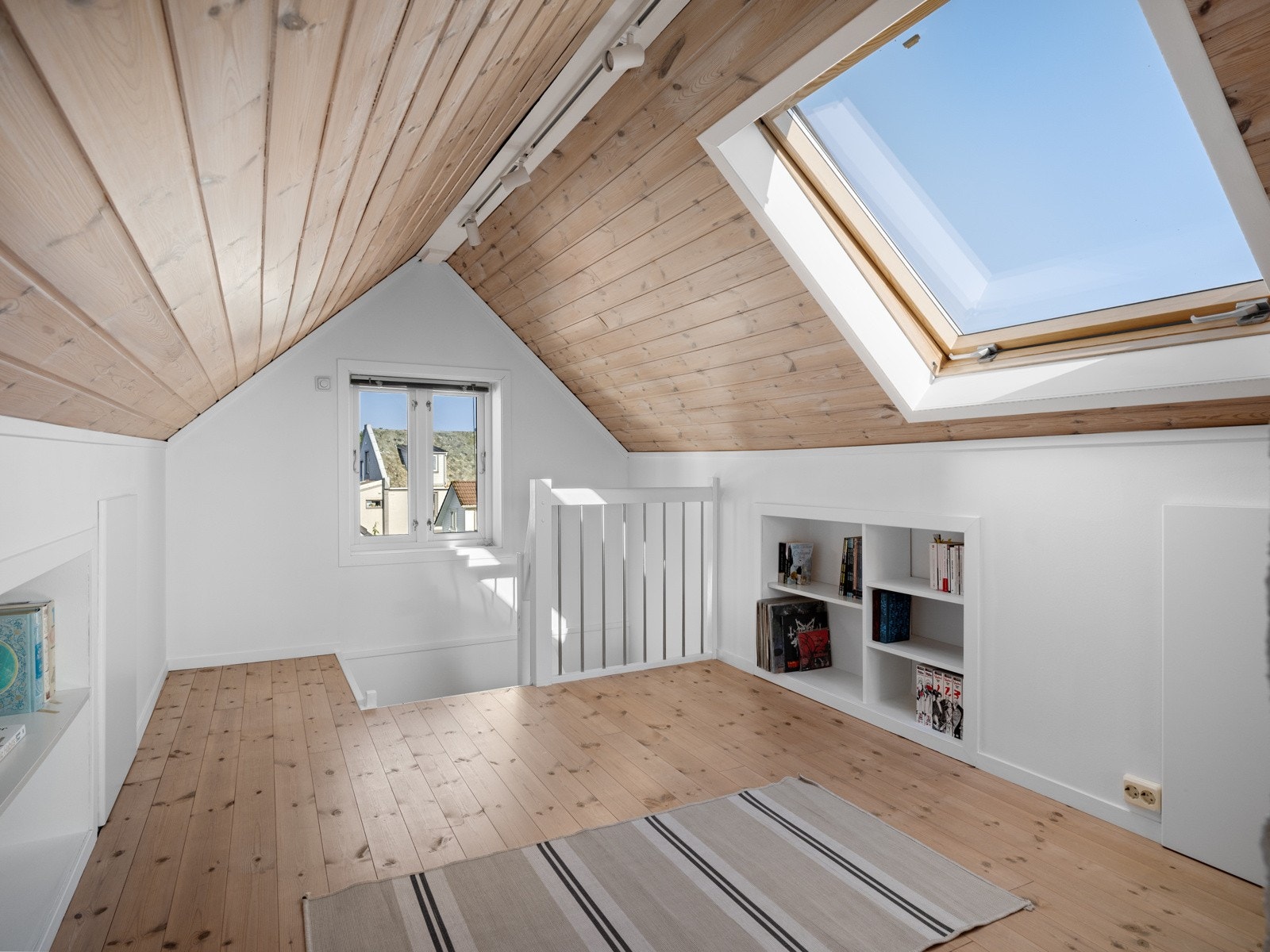 Loftsetasjen har god plass til både kontor og tv-stue/kinorom Galleribilde