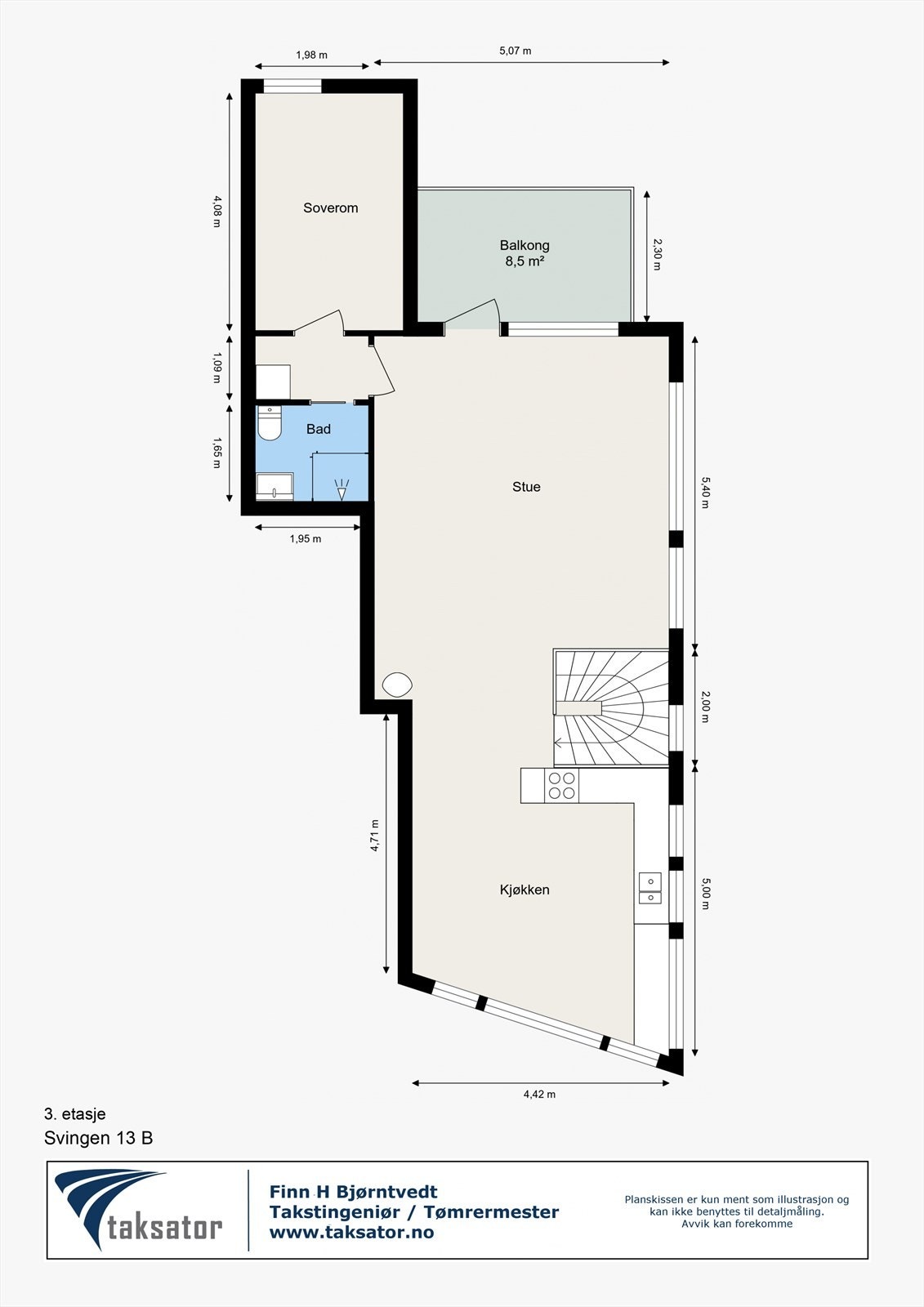 Plantegning 3. etasje Galleribilde