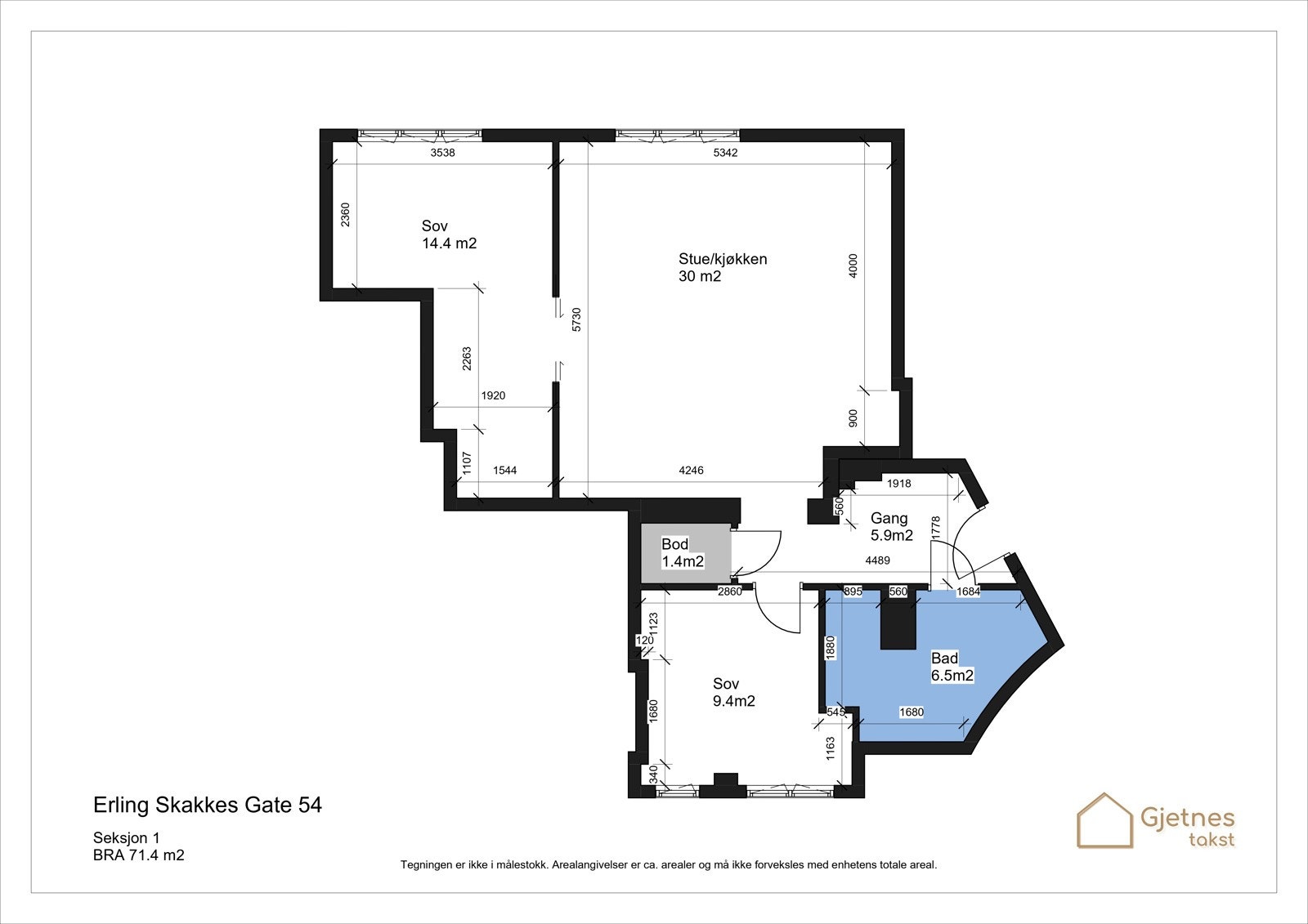 Planskisse 1. etasje. Galleribilde