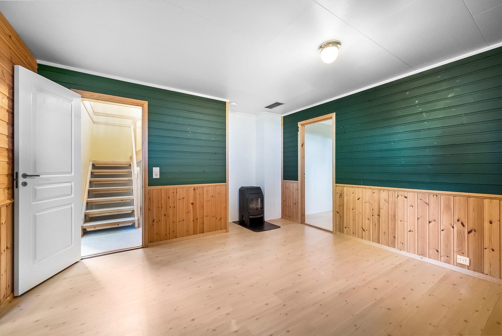 Kjellerstue med vedovn. Galleribilde