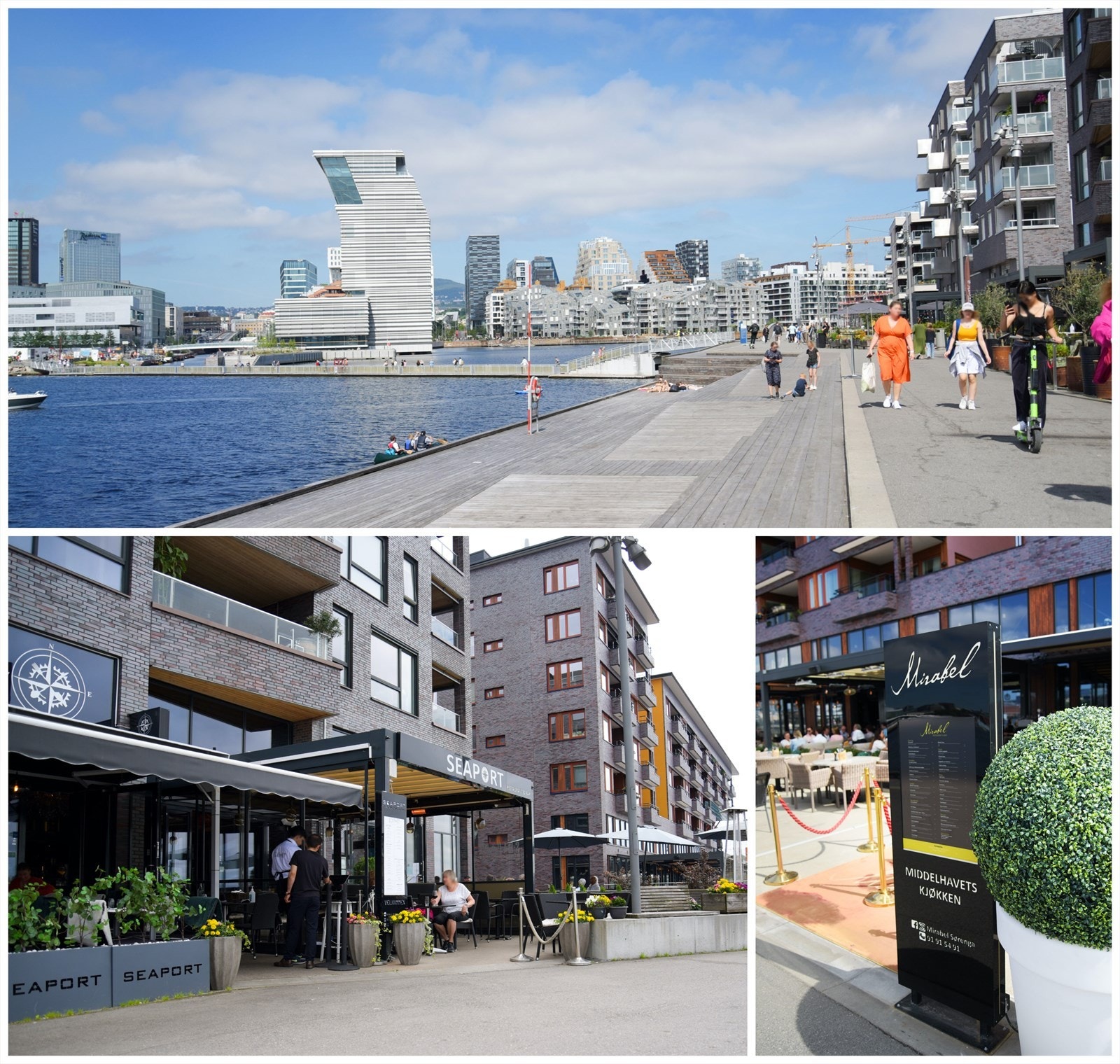 Sørenga som byr på mange spisesteder og bademuligheter. Galleribilde