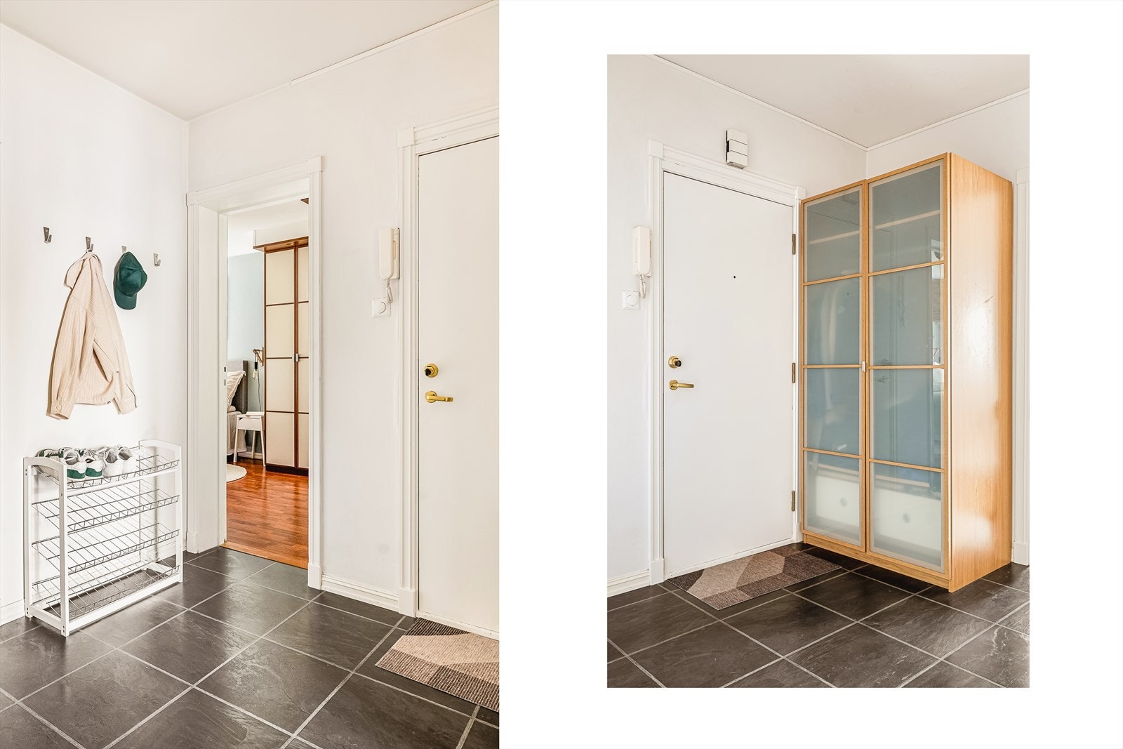 Romslig entre med god plass til oppheng og skap. Galleribilde
