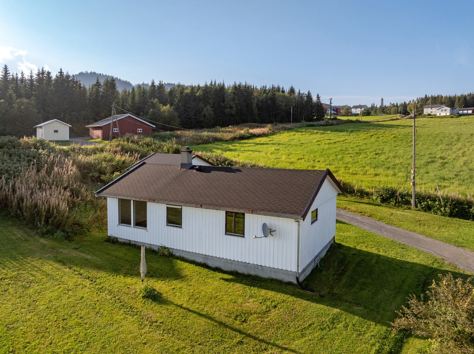 Enebolig med alt på en flate Galleribilde