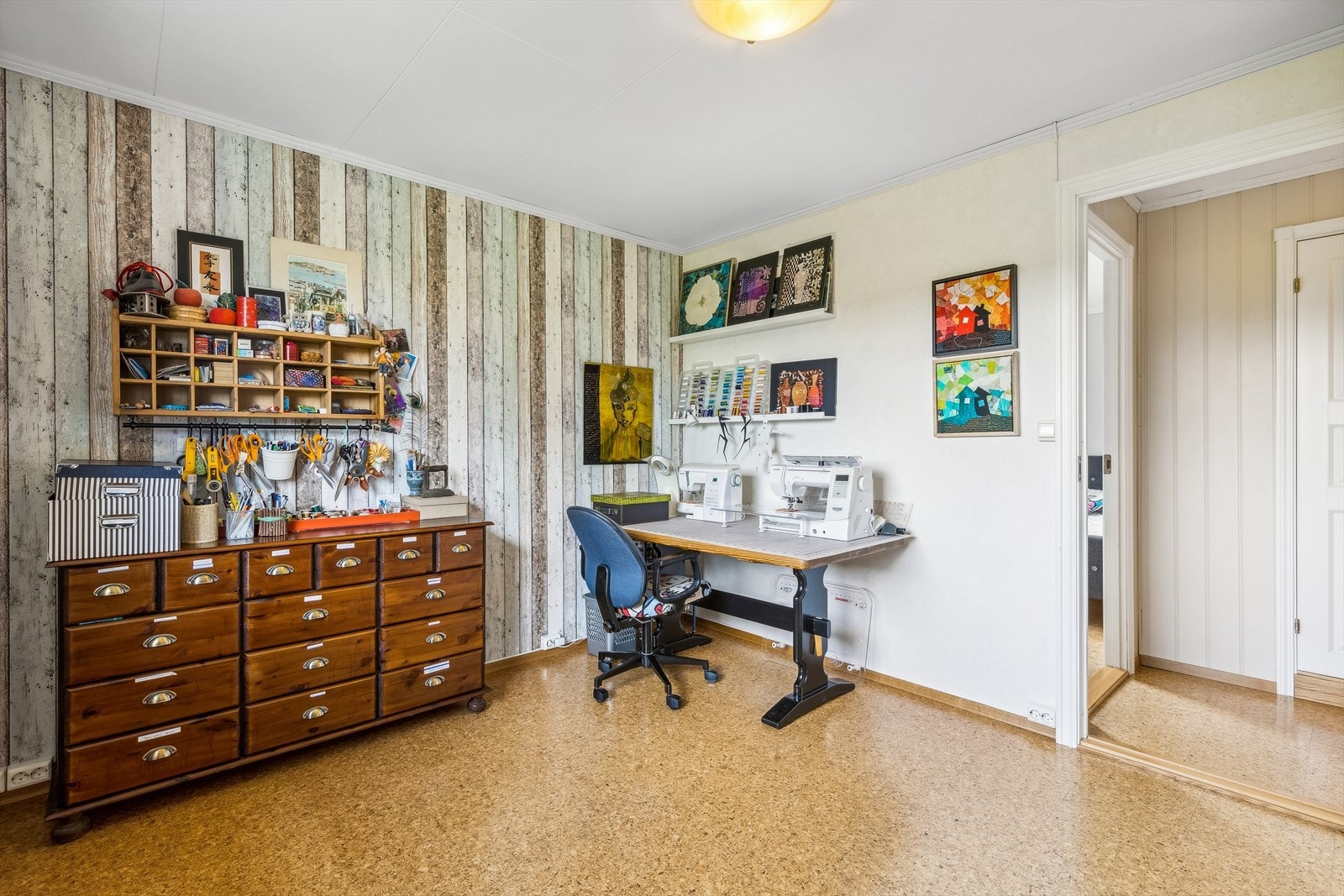 Soverommet blir i dag benyttet som hobbyrom. Galleribilde