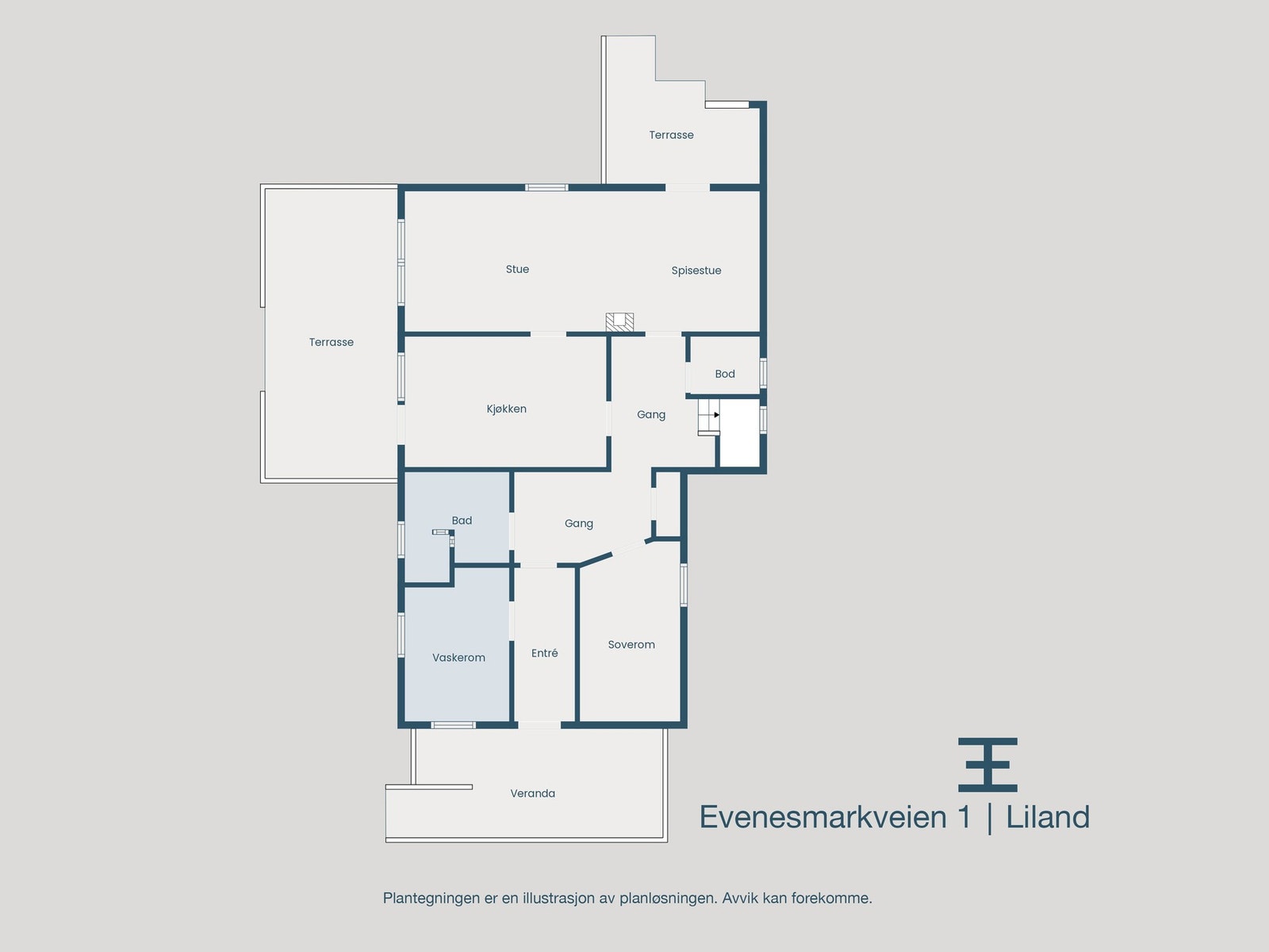 Plantegning 1. etasje Galleribilde