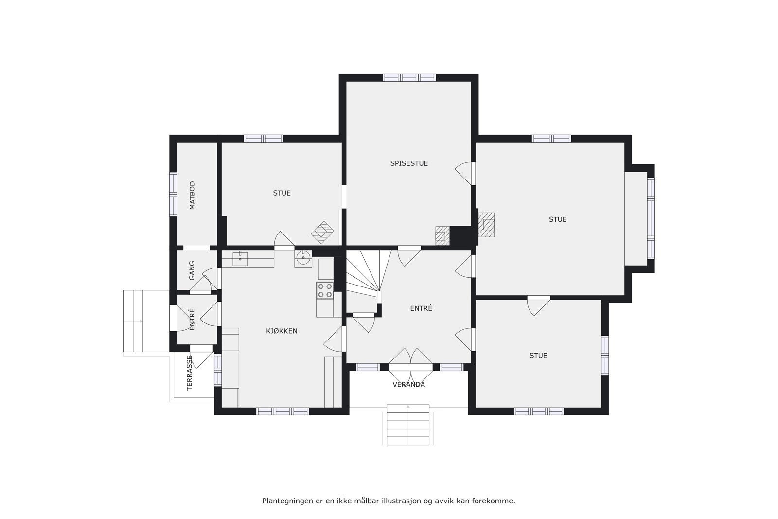 Plantegning hovedhus Galleribilde