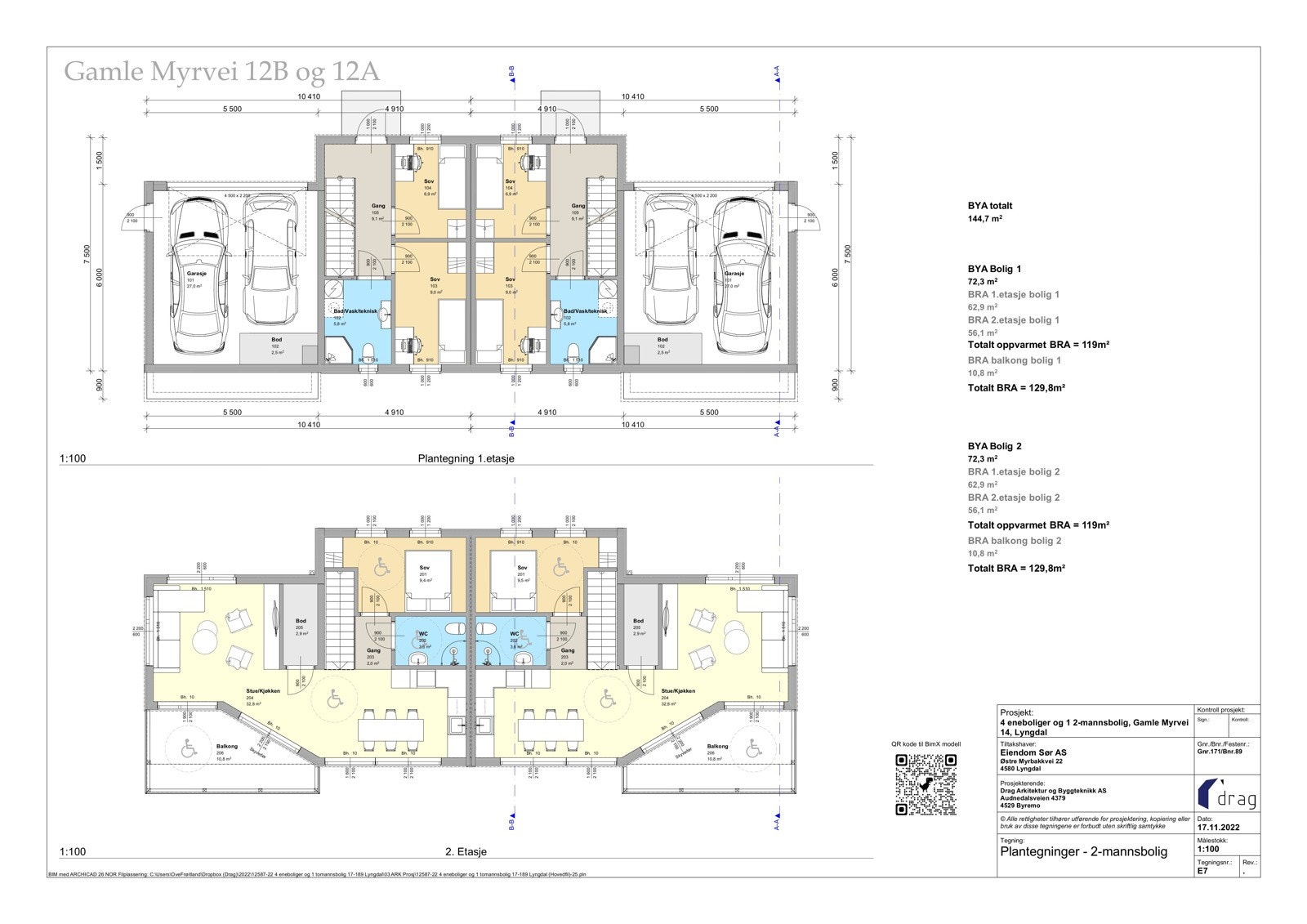Plantegninger 12A og 12B Galleribilde