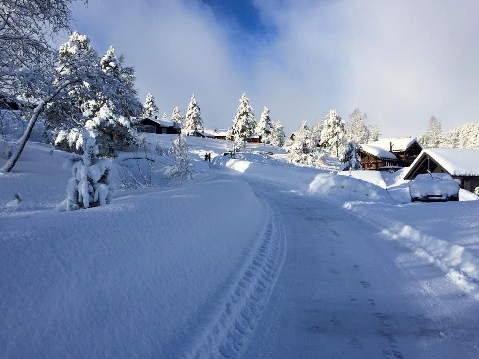 Snødalen brøytet veg til felles p-plass 50m fra hytta Galleribilde