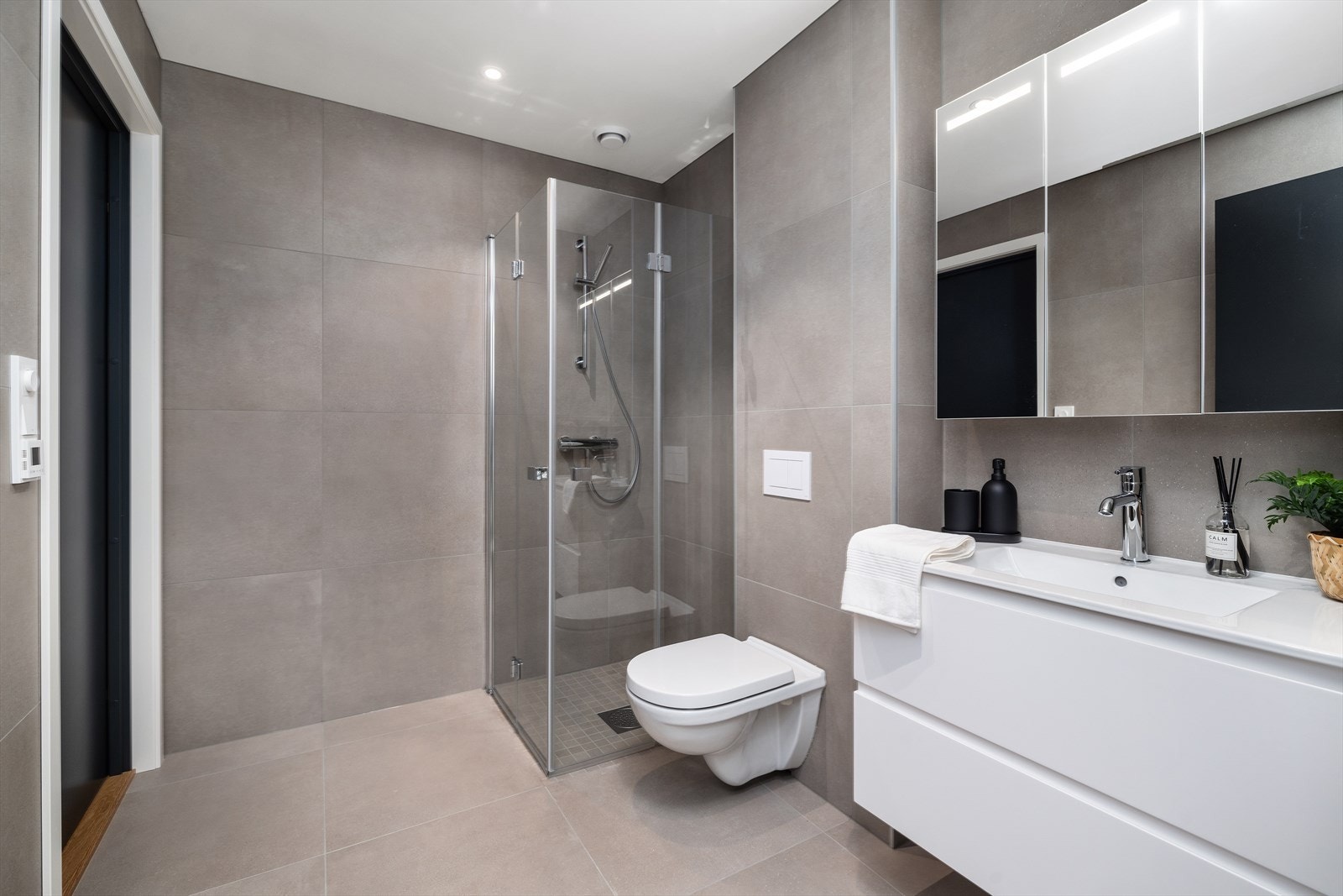 Velutstyrt bad med inngang til vaskerom Galleribilde